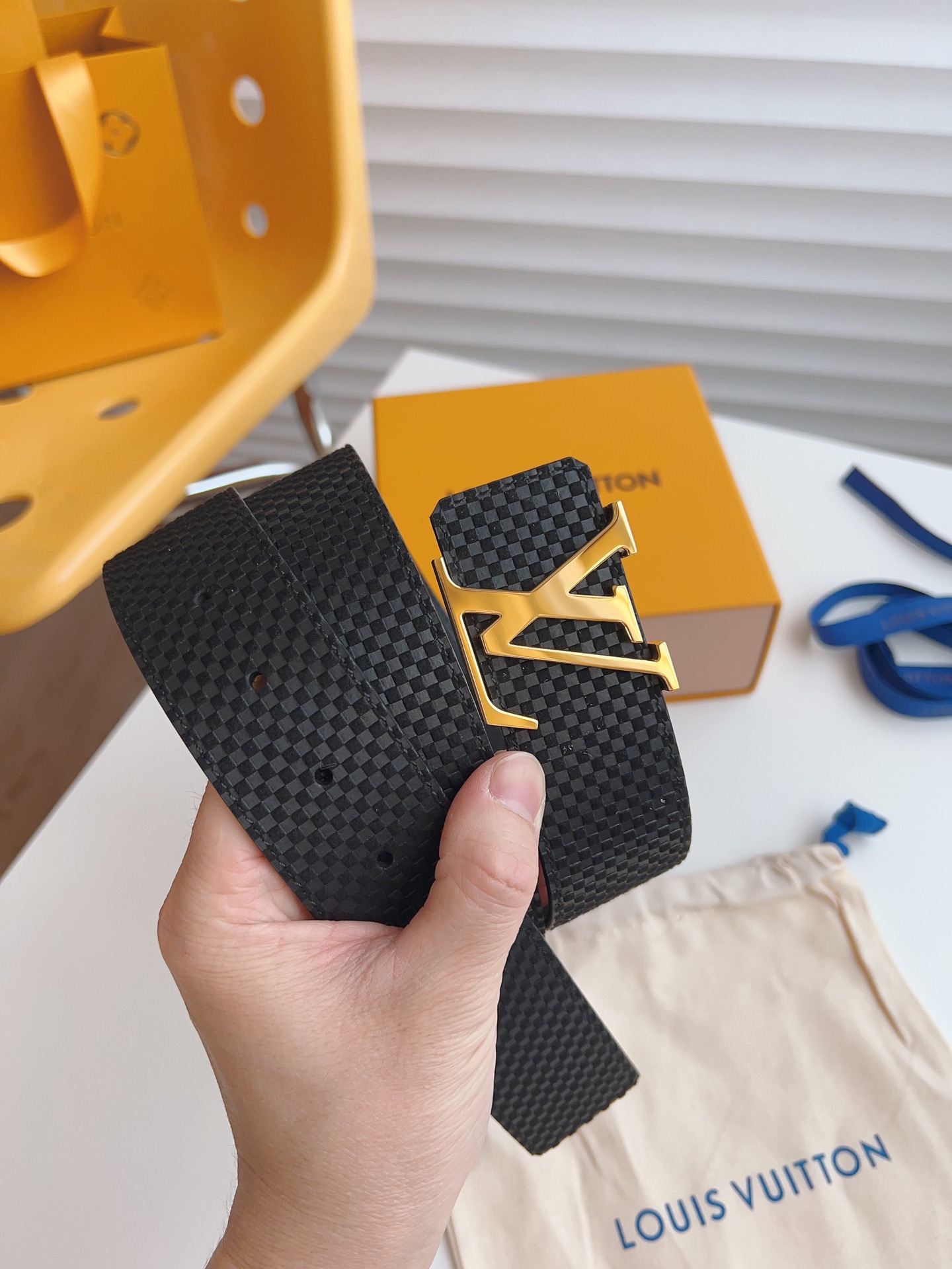 Louis Vuitton Male Basic Belt Cow Leather S-m-l