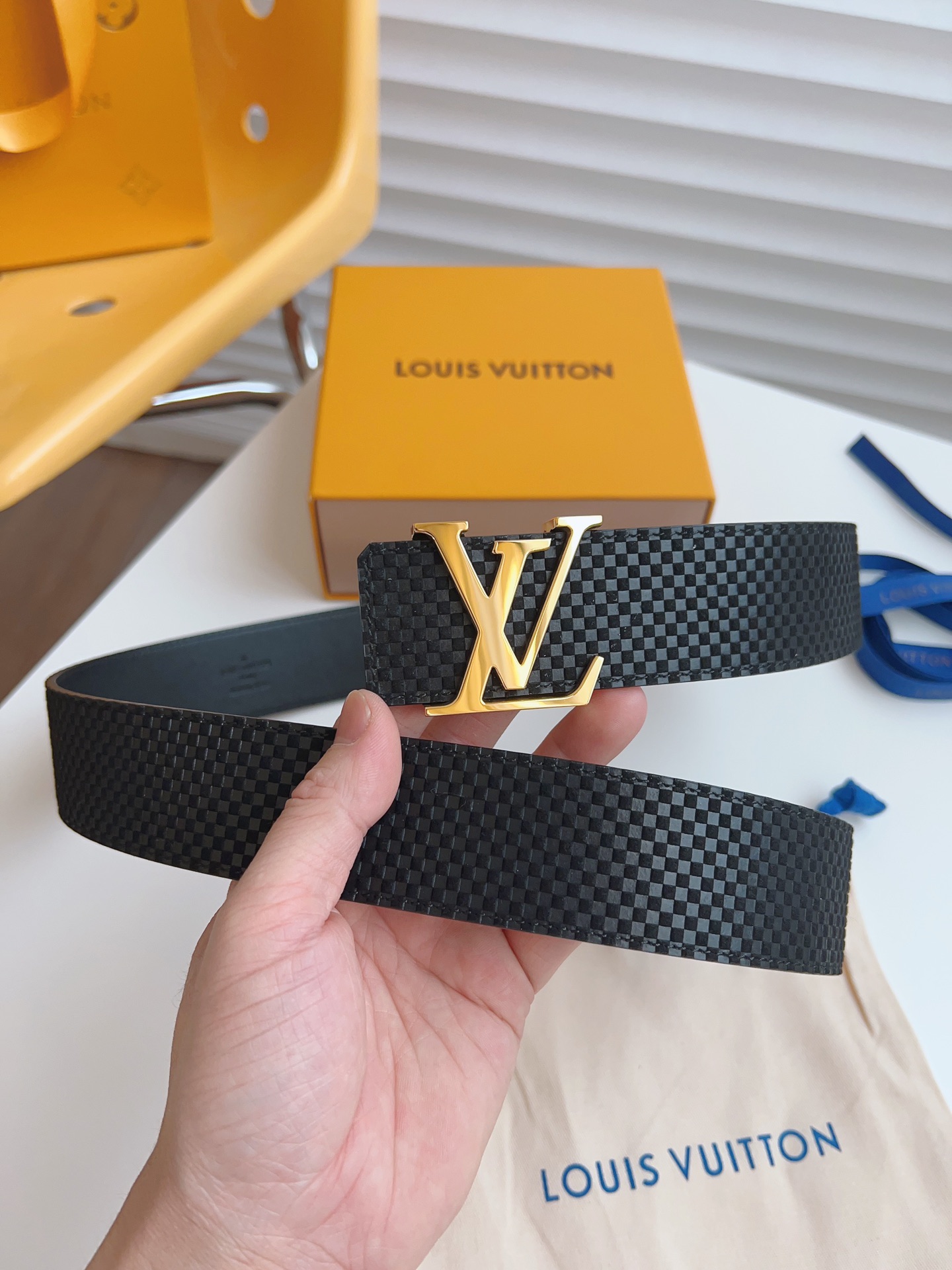 Louis Vuitton Male Basic Belt Cow Leather S-m-l
