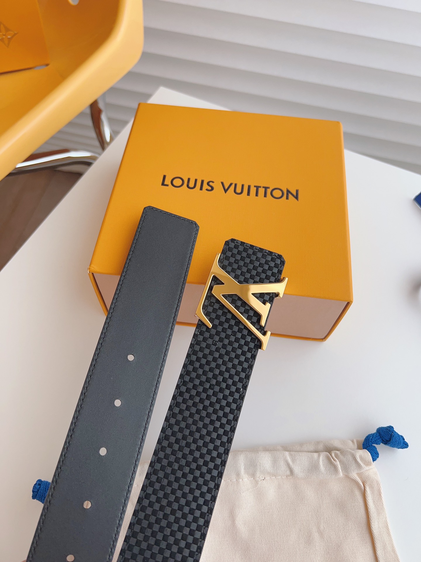 Louis Vuitton Male Basic Belt Cow Leather S-m-l