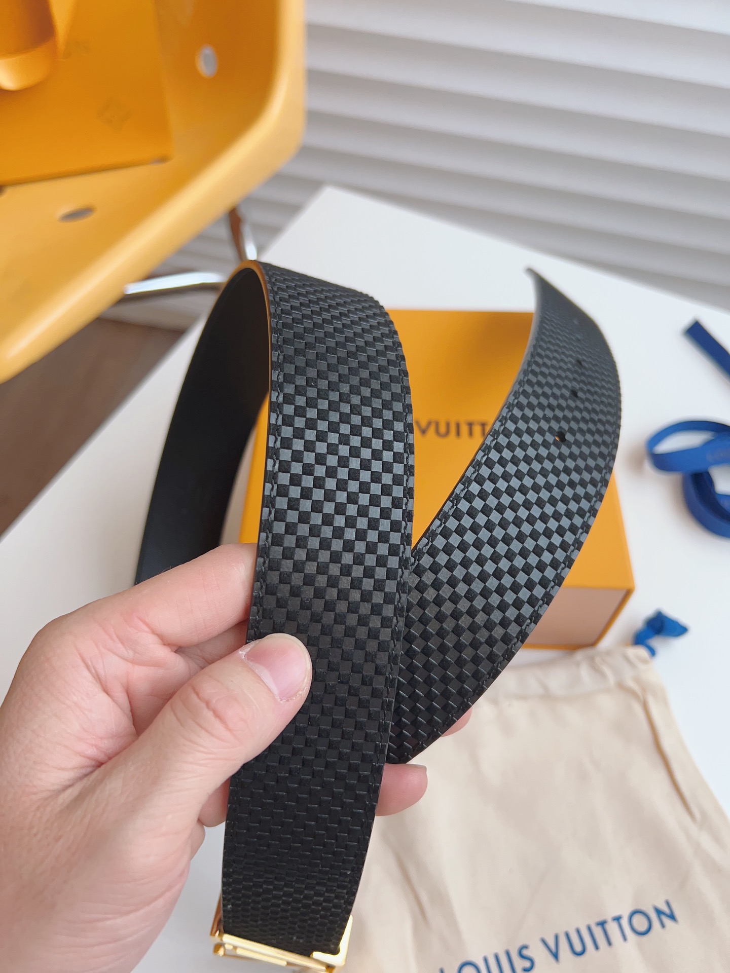 Louis Vuitton Male Basic Belt Cow Leather S-m-l