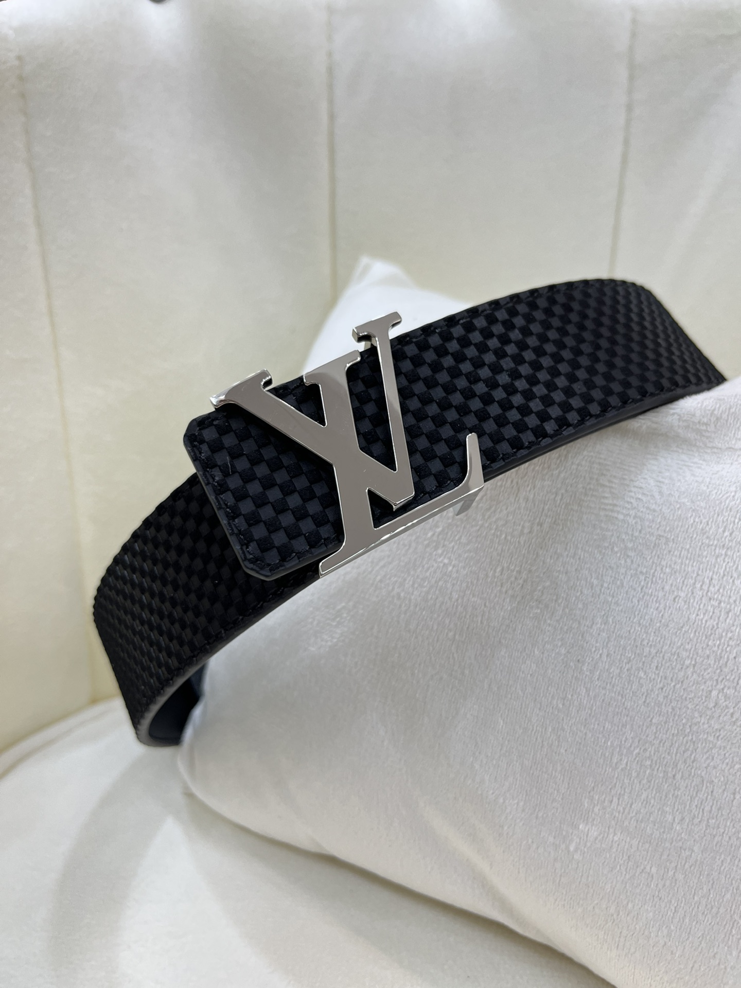 Louis Vuitton Leather Belt Cow Leather M-l