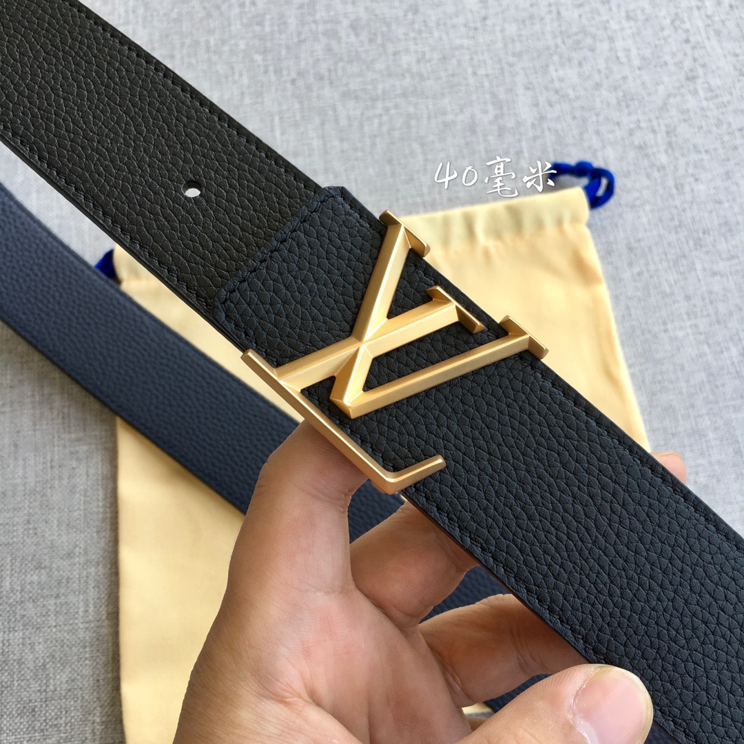 Louis Vuitton Male Leather Belt Cow Leather M-l