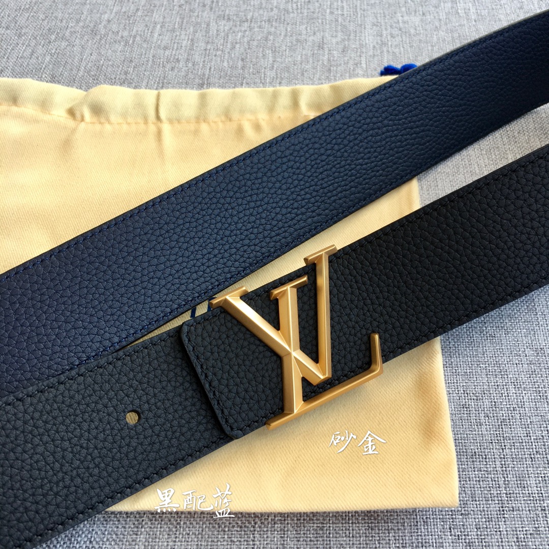 Louis Vuitton Male Leather Belt Cow Leather M-l