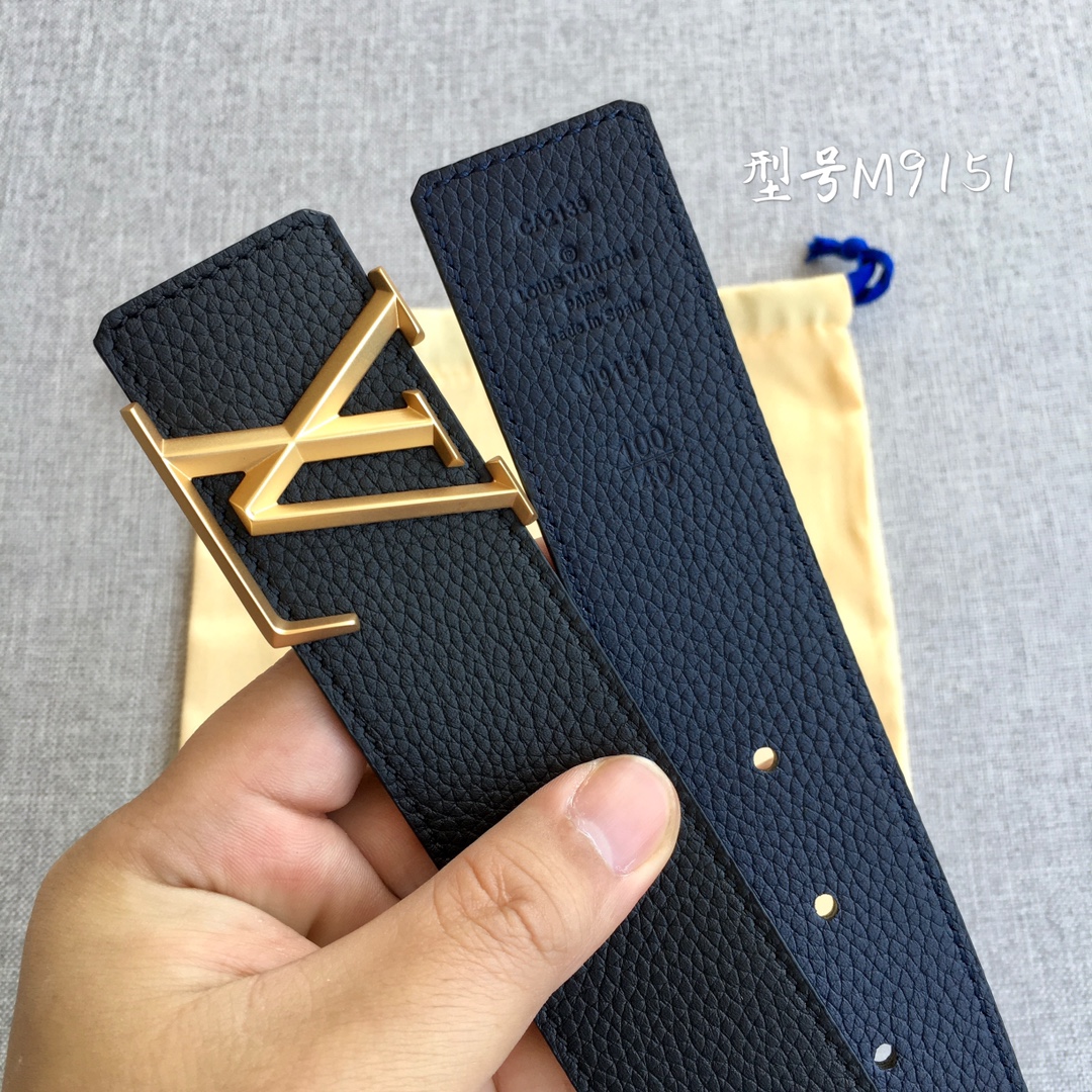 Louis Vuitton Male Leather Belt Cow Leather M-l