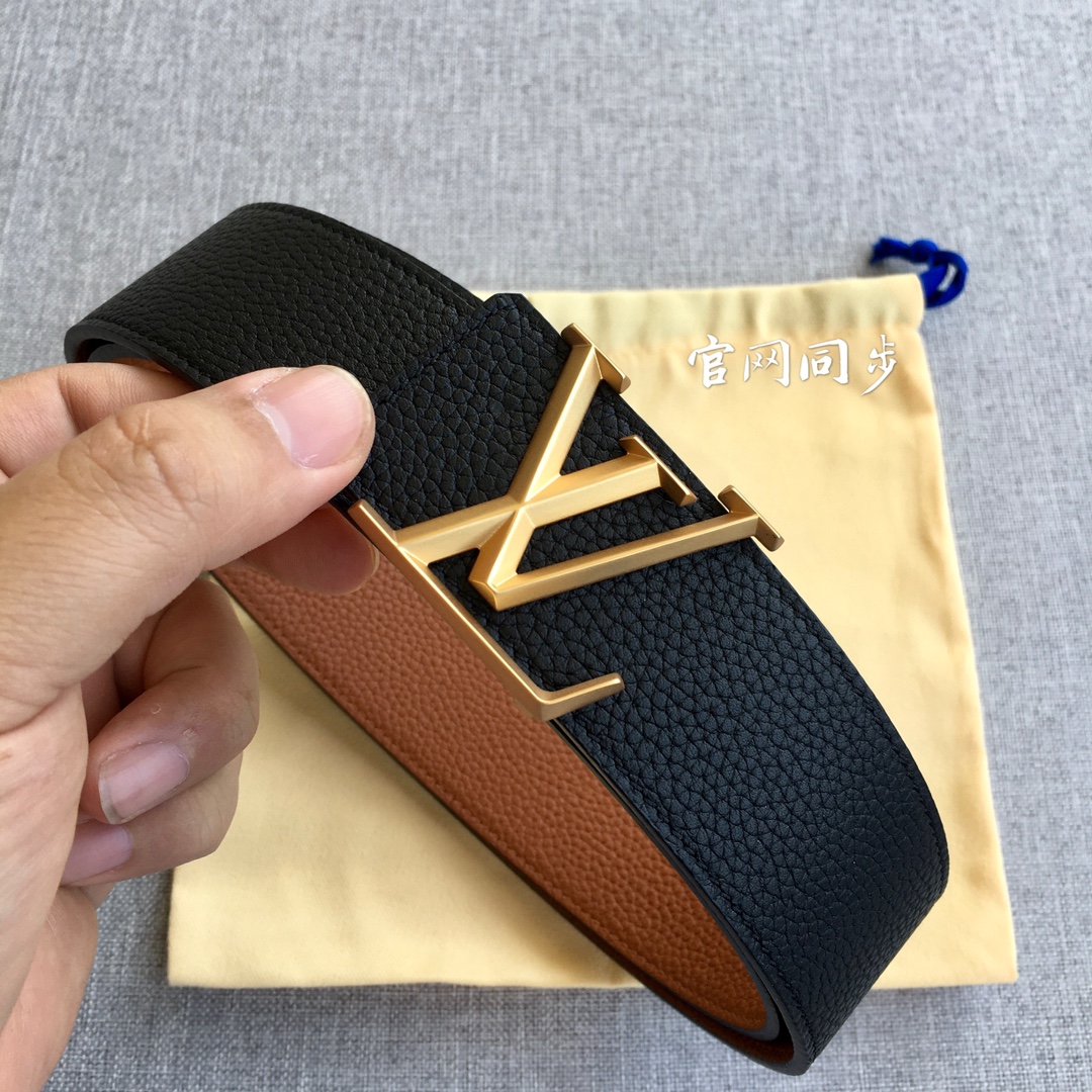 Louis Vuitton Male Leather Belt Cow Leather M-l