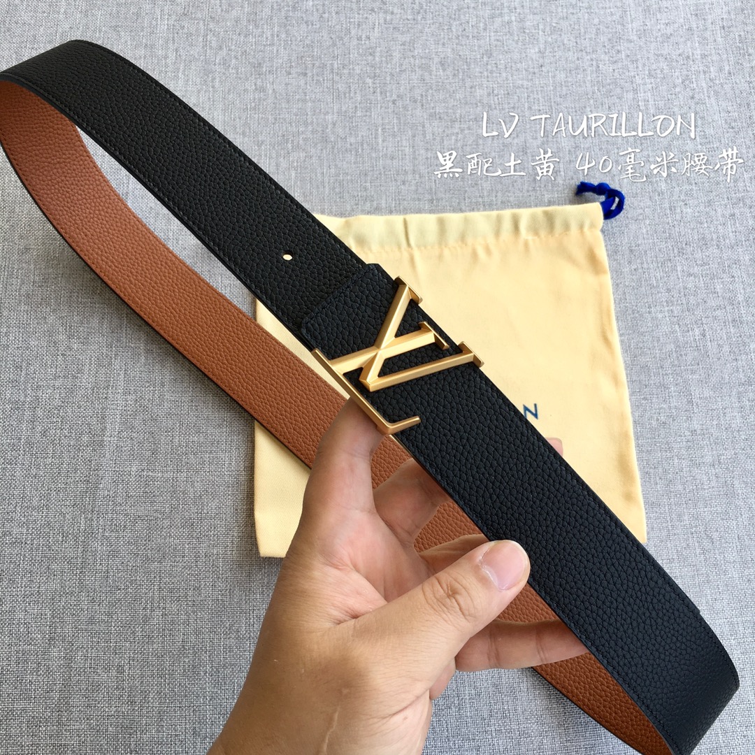 Louis Vuitton Male Leather Belt Cow Leather M-l