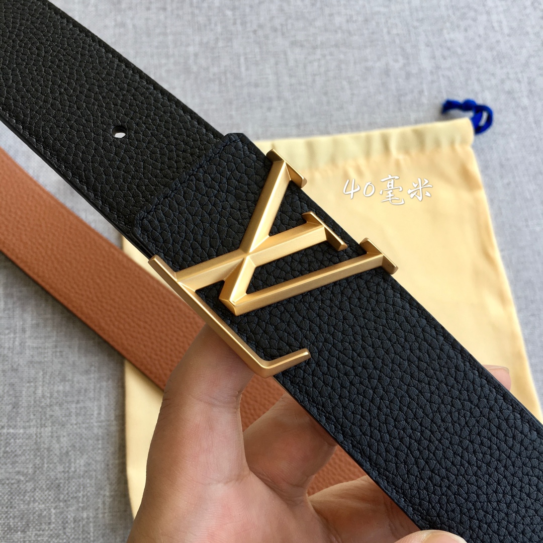Louis Vuitton Male Leather Belt Cow Leather M-l