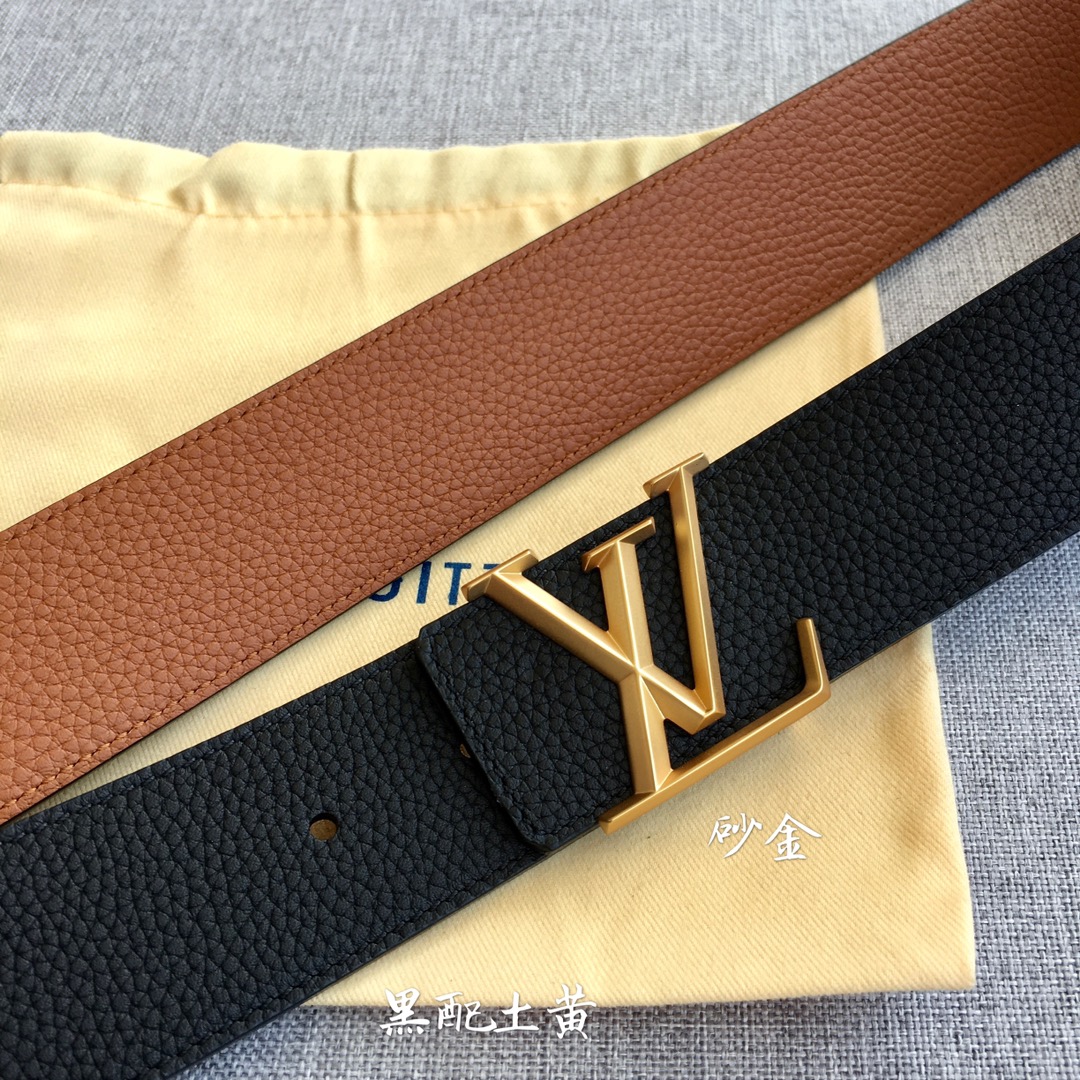 Louis Vuitton Male Leather Belt Cow Leather M-l