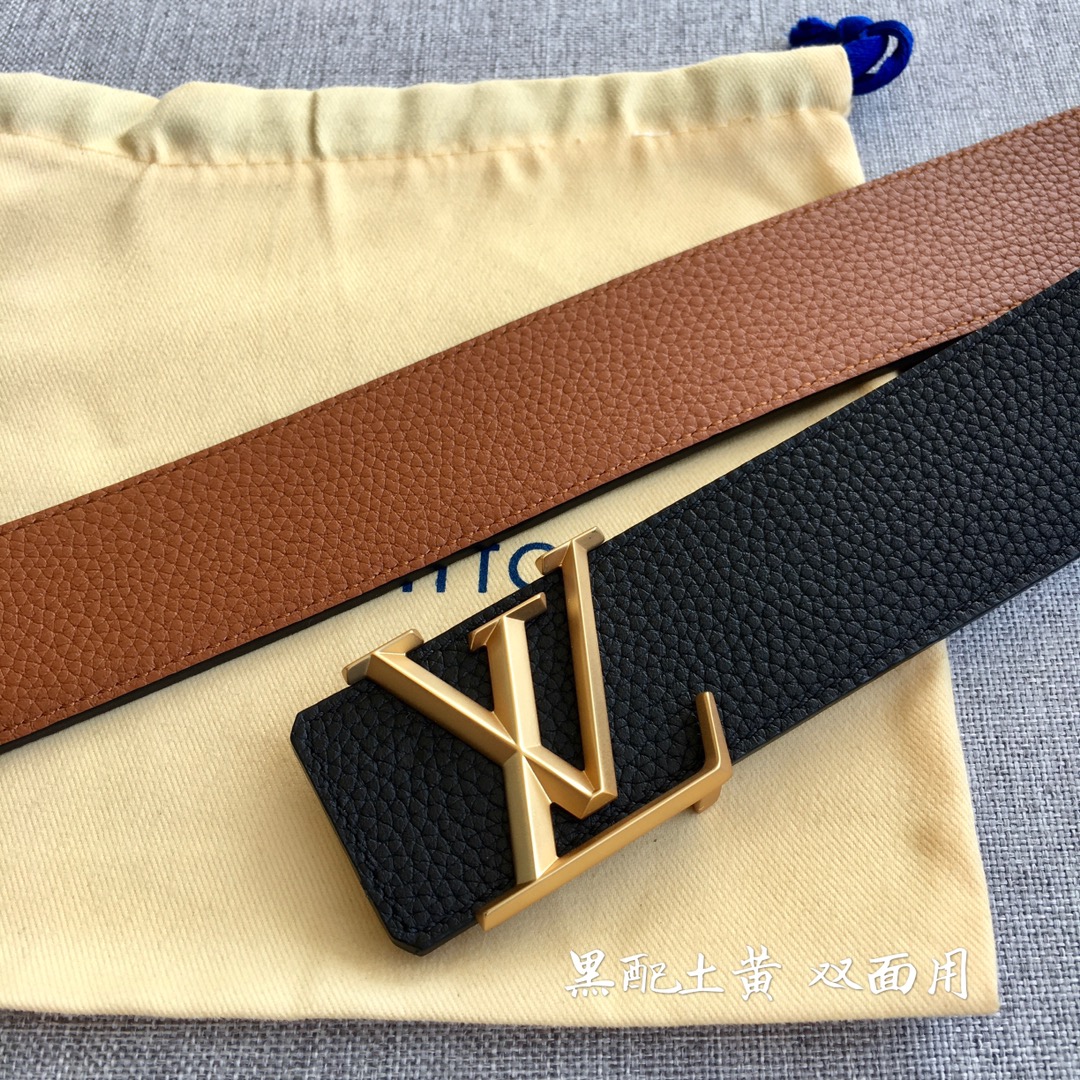 Louis Vuitton Male Leather Belt Cow Leather M-l