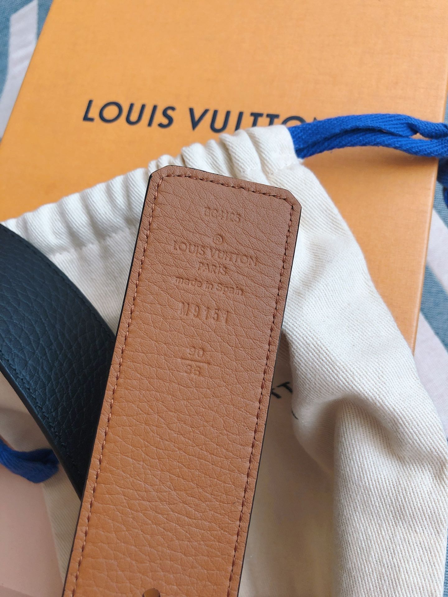 Louis Vuitton Male Leather Belt M-l