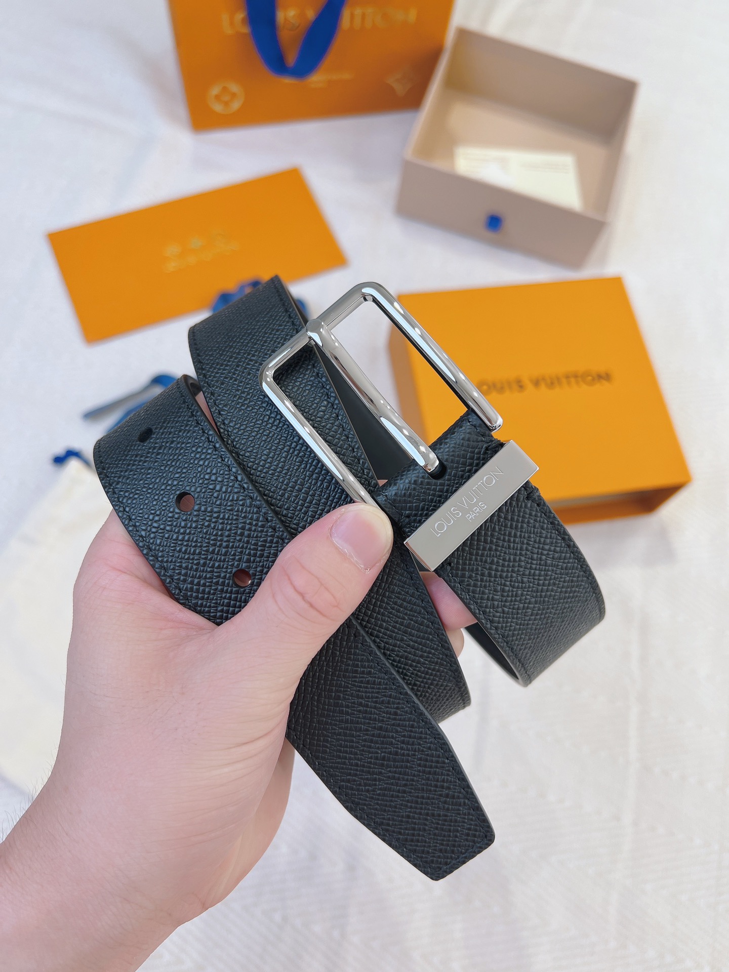 Louis Vuitton Leather Belt Cow Leather L