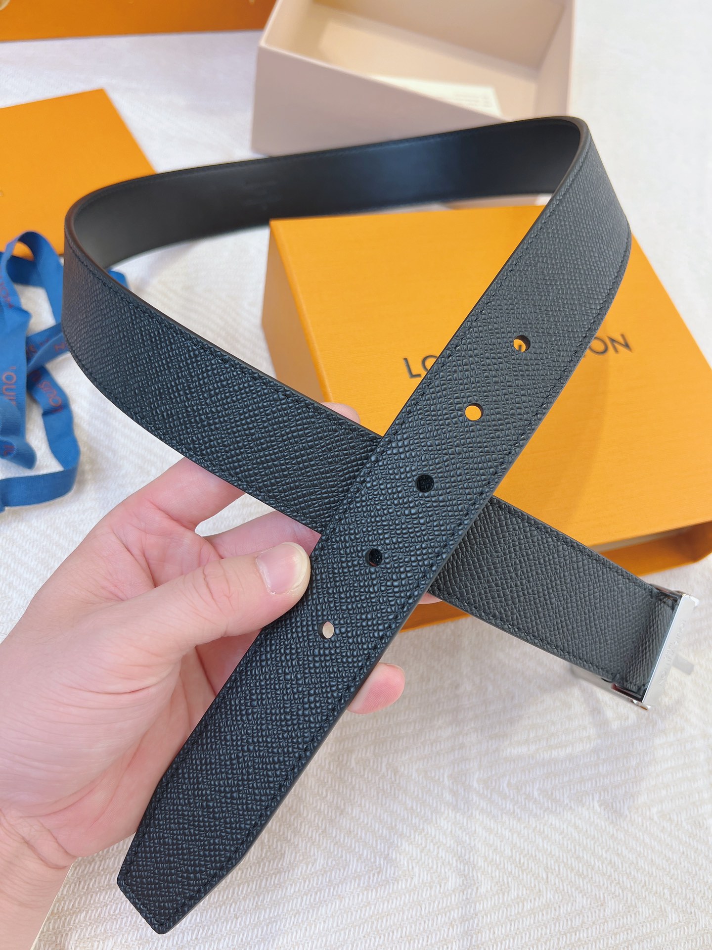 Louis Vuitton Leather Belt Cow Leather L