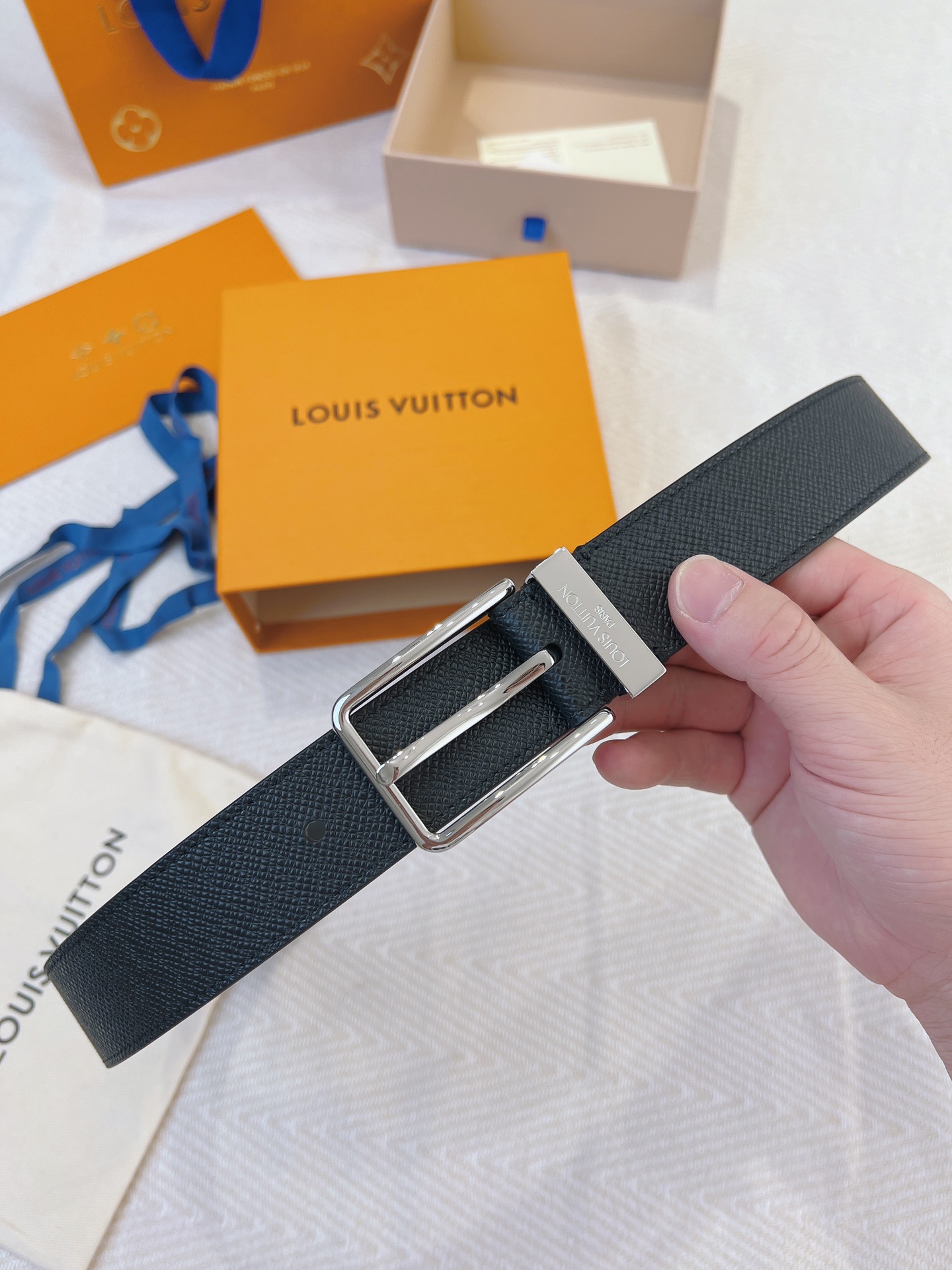 Louis Vuitton Leather Belt Cow Leather L