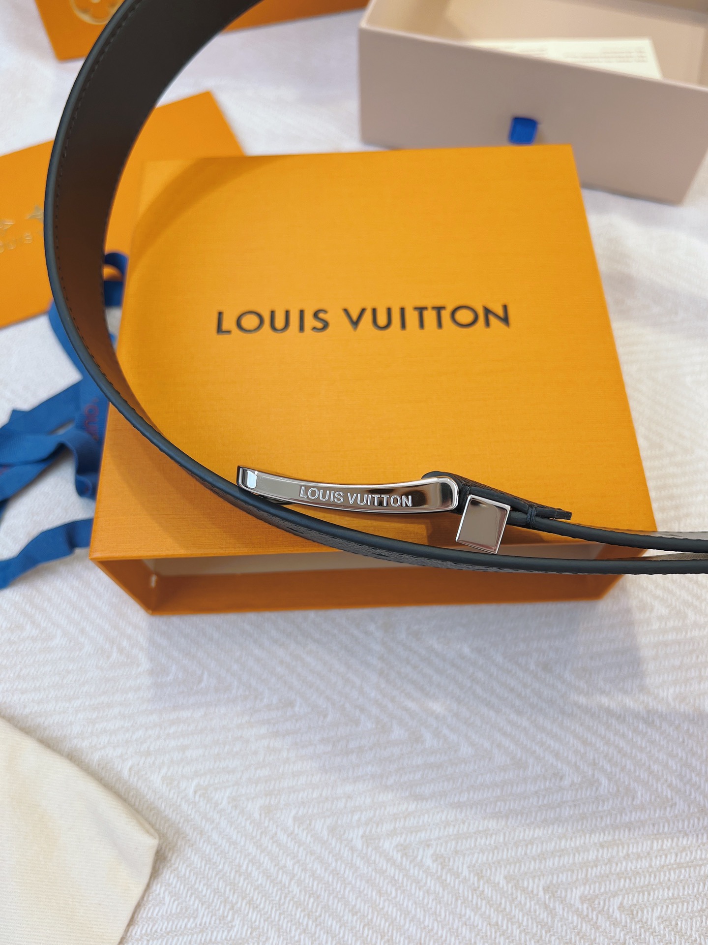Louis Vuitton Leather Belt Cow Leather L