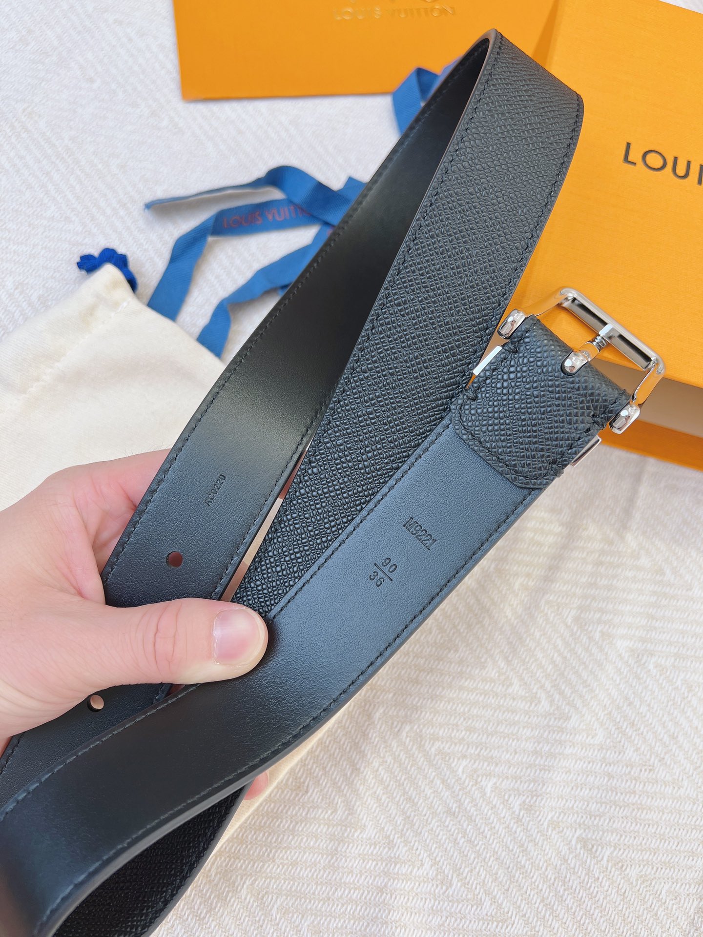 Louis Vuitton Leather Belt Cow Leather L