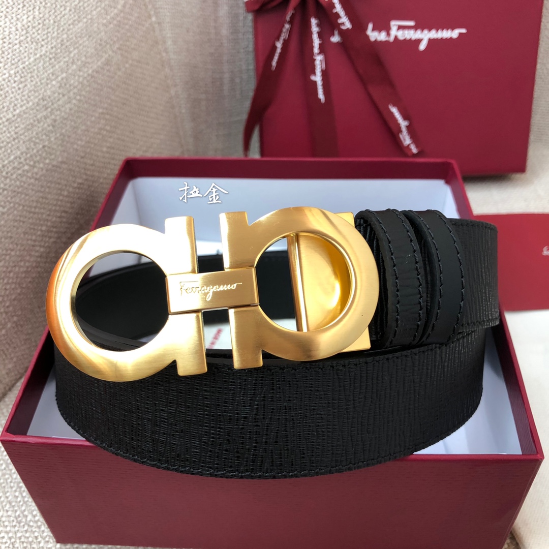 Salvatore Ferragamo Male Leather Belt Cow Leather M