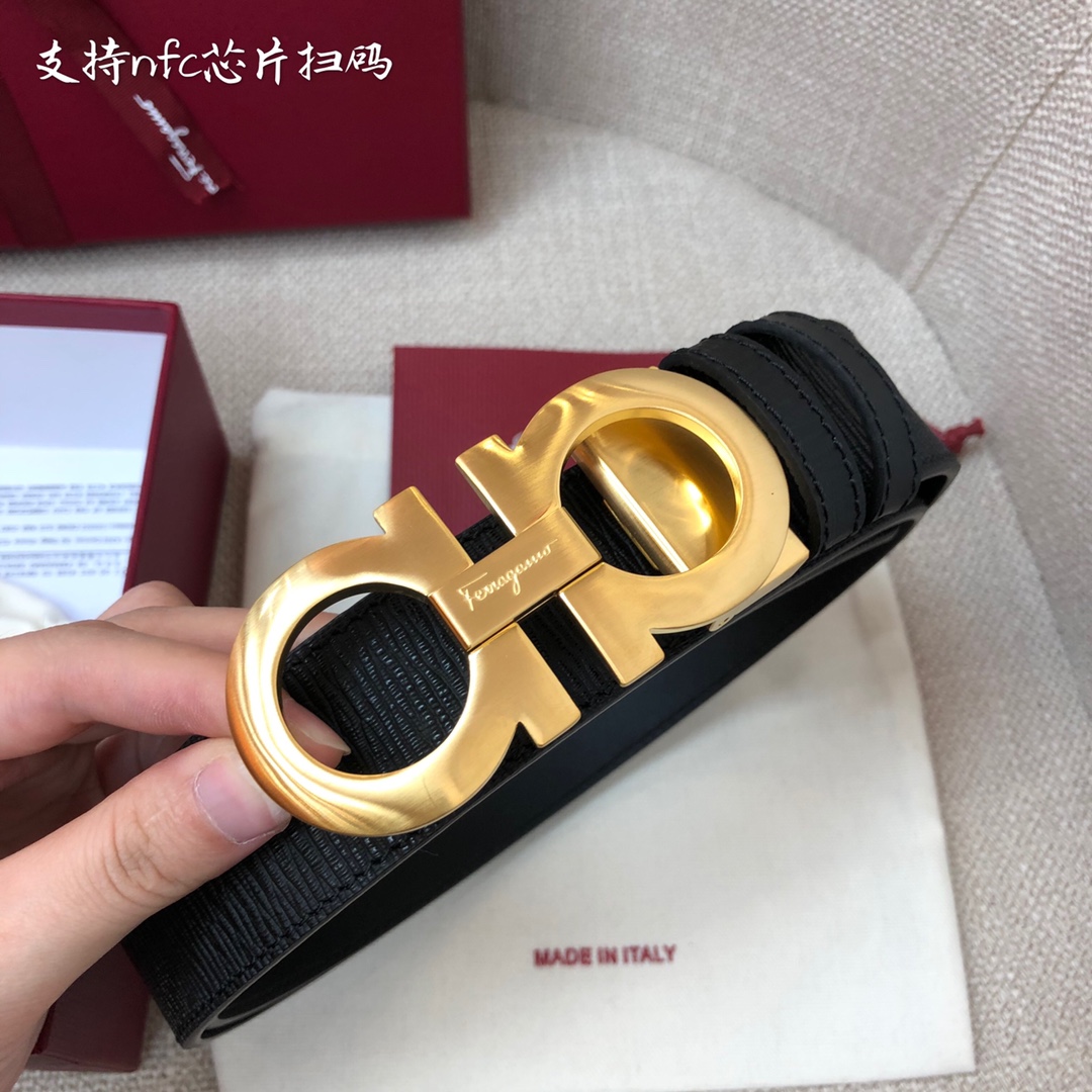 Salvatore Ferragamo Male Leather Belt Cow Leather M