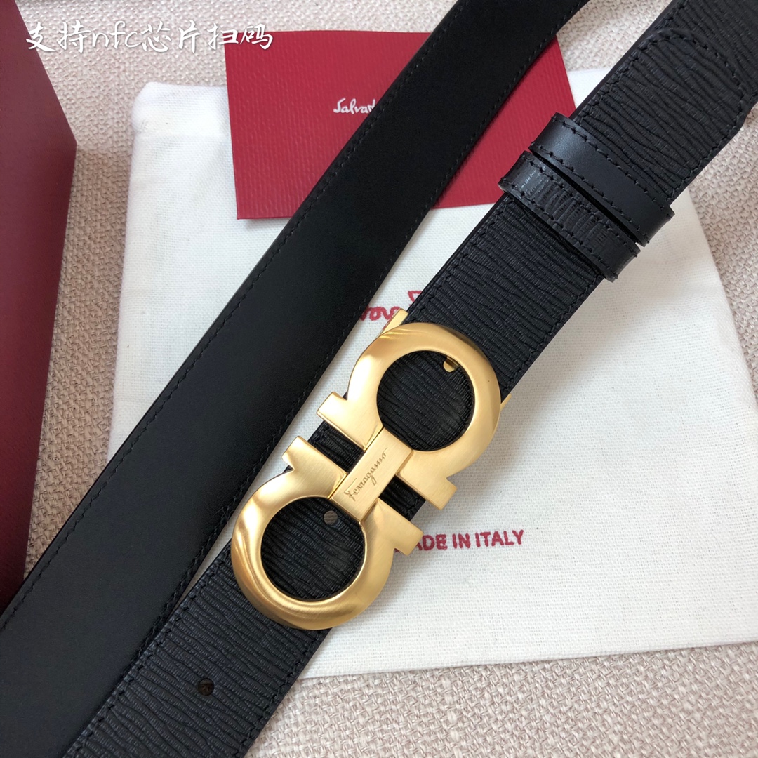 Salvatore Ferragamo Male Leather Belt Cow Leather M