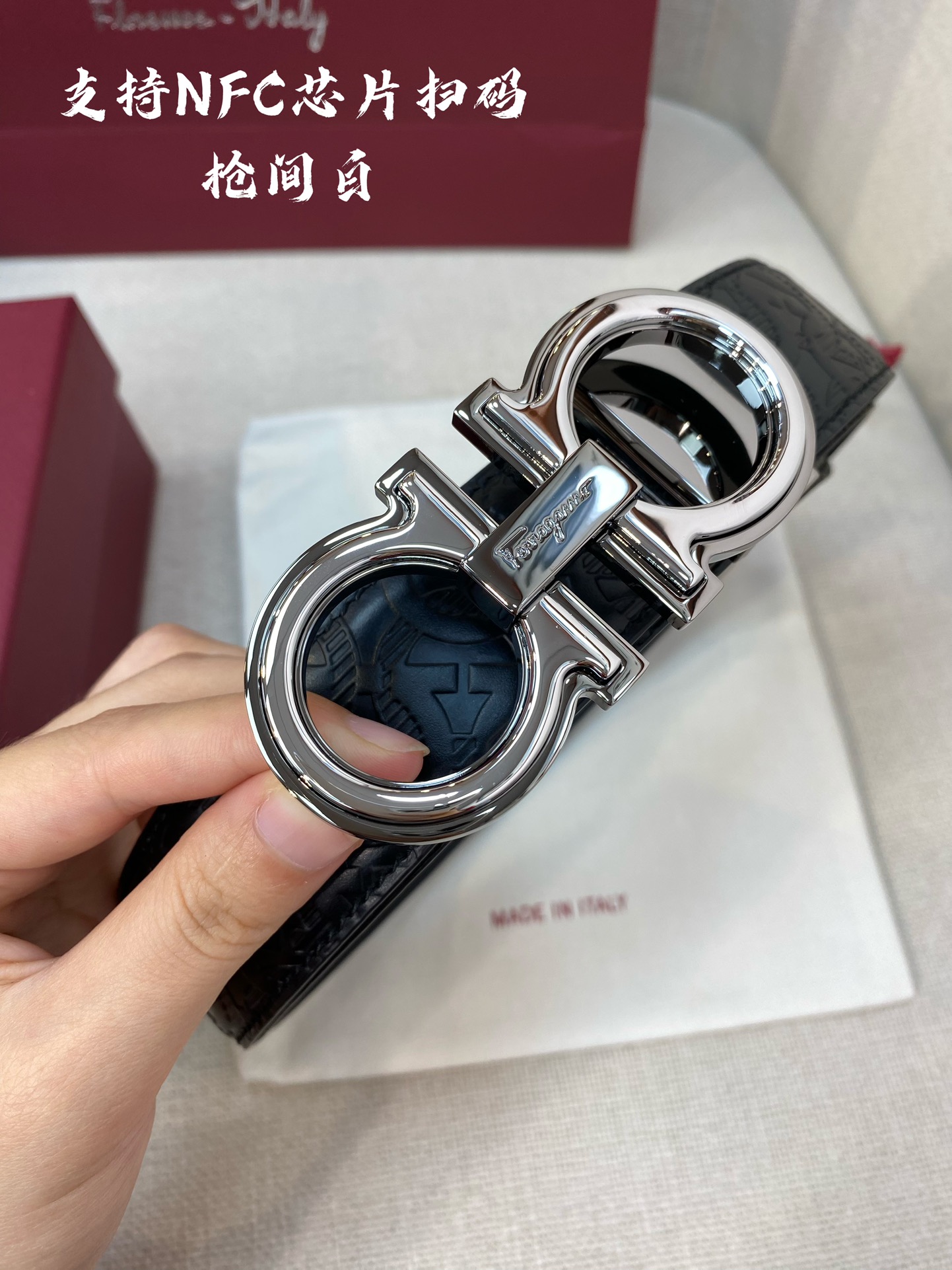 Salvatore Ferragamo Male Leather Belt Cow Leather M