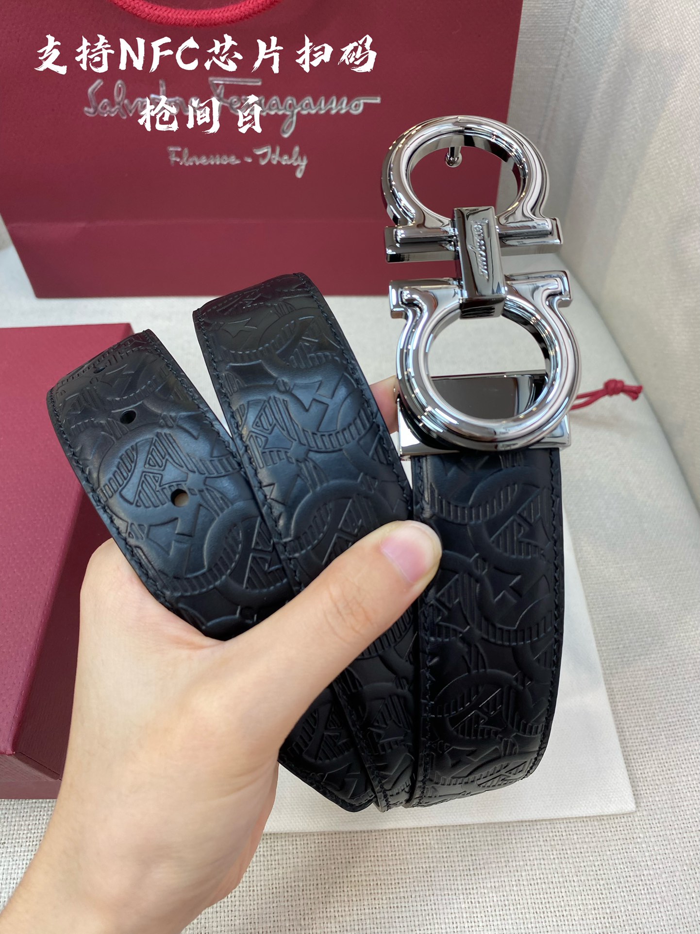 Salvatore Ferragamo Male Leather Belt Cow Leather M