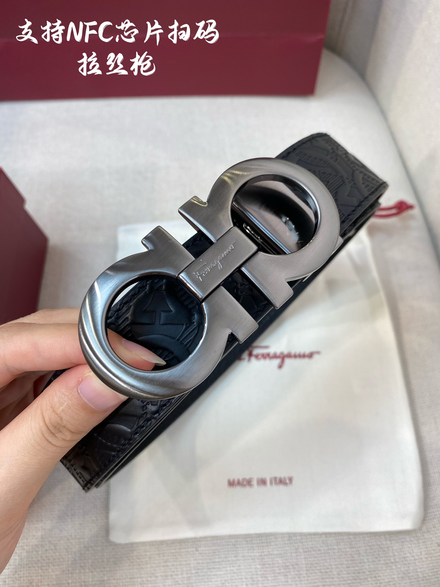 Salvatore Ferragamo Male Leather Belt Cow Leather M