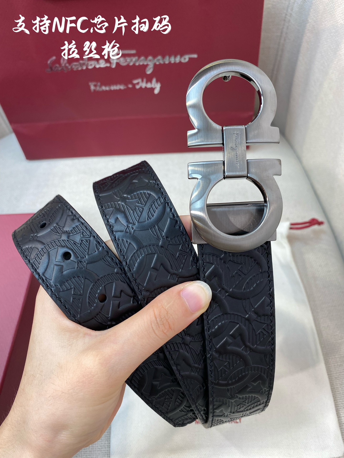 Salvatore Ferragamo Male Leather Belt Cow Leather M