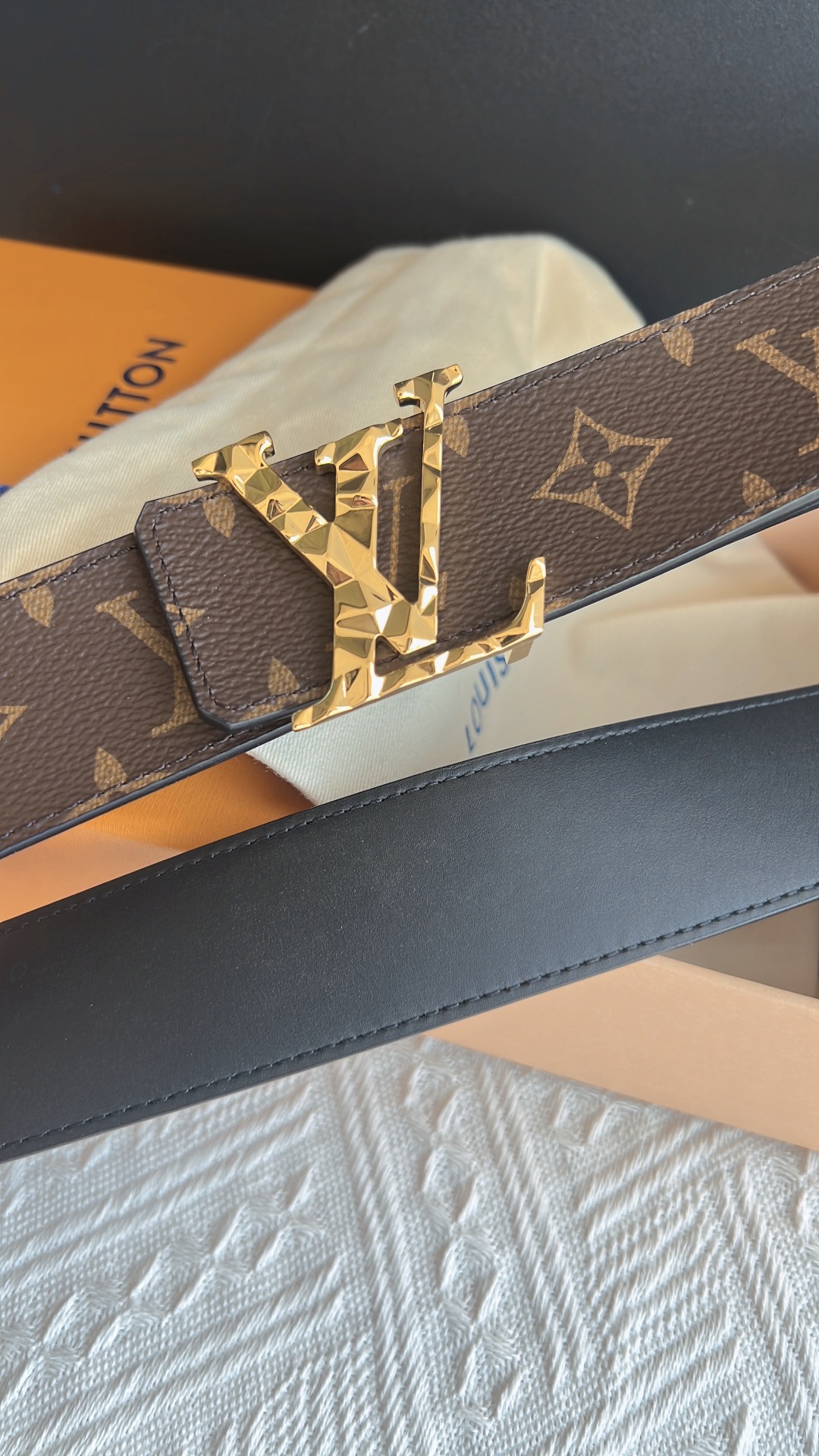 Louis Vuitton Male Leather Belt M-l