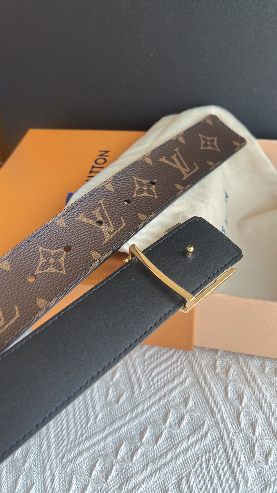 Louis Vuitton Male Leather Belt M-l