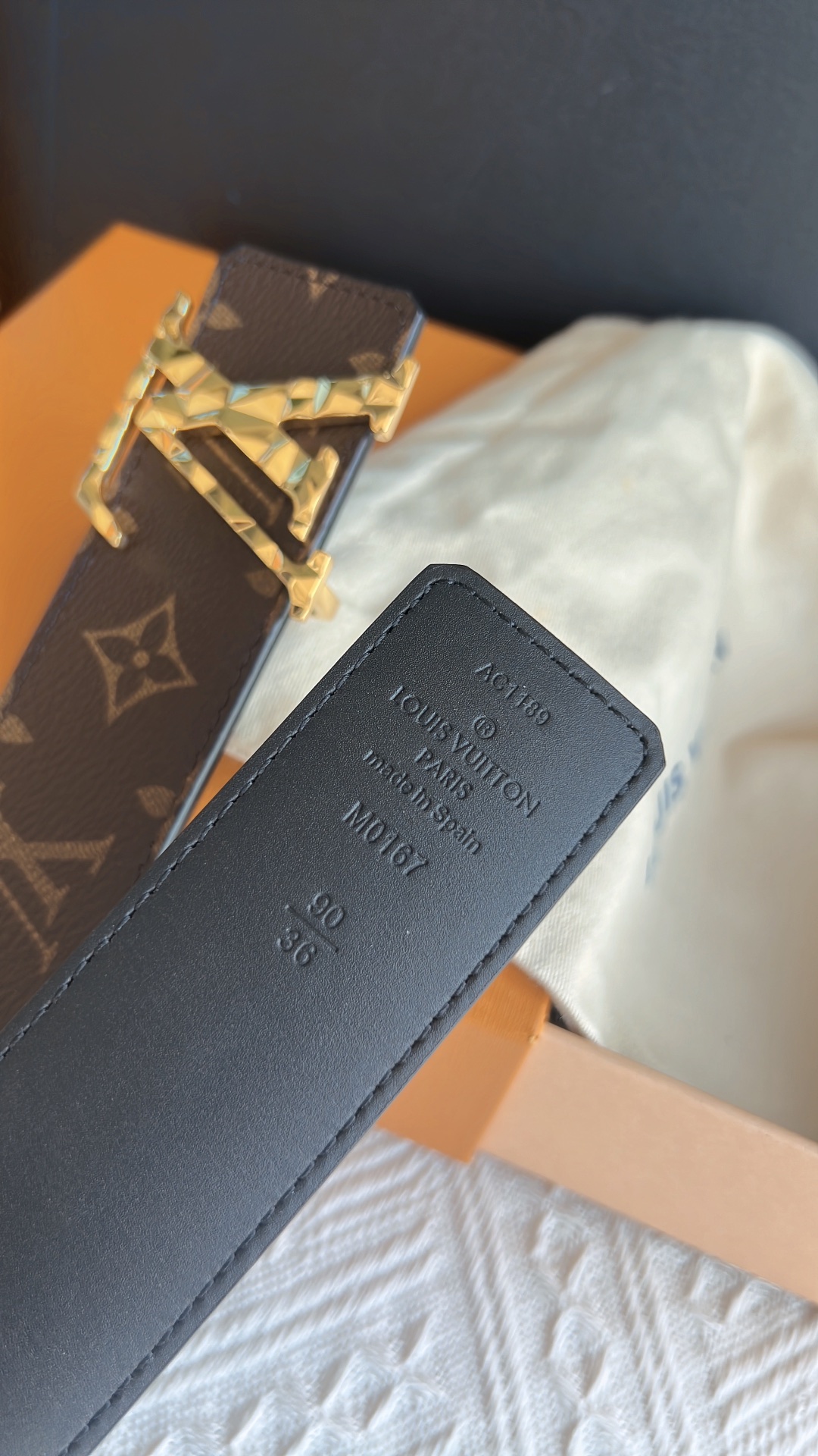 Louis Vuitton Male Leather Belt M-l