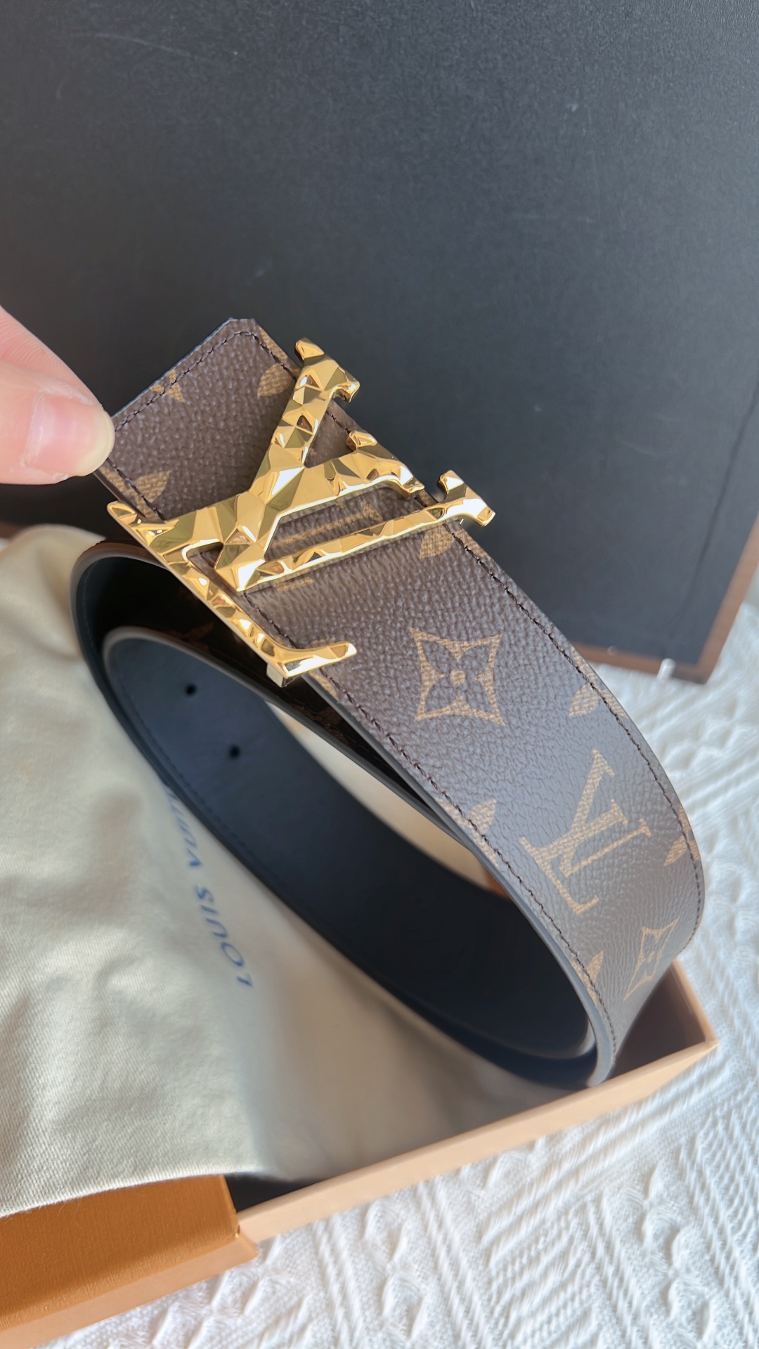 Louis Vuitton Male Leather Belt M-l