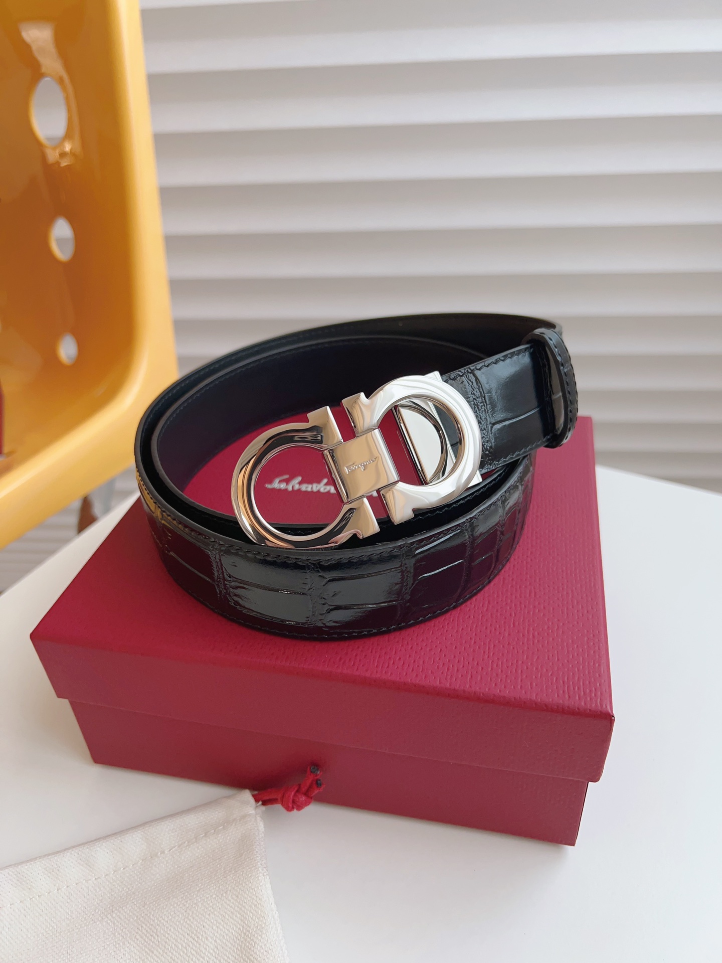 Salvatore Ferragamo Male Leather Belt Cow Leather M