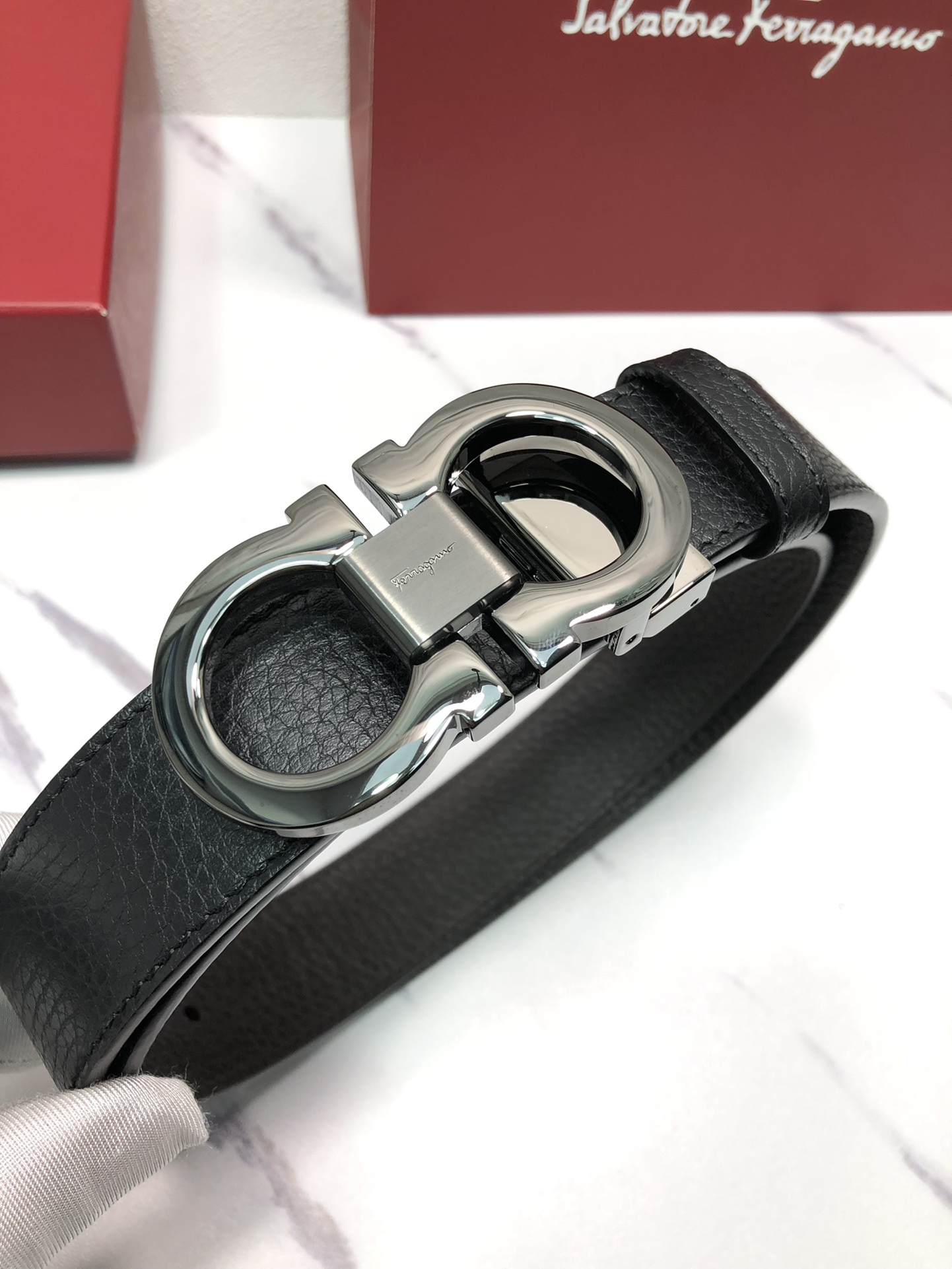 Salvatore Ferragamo Male Leather Belt Top Grain Leather