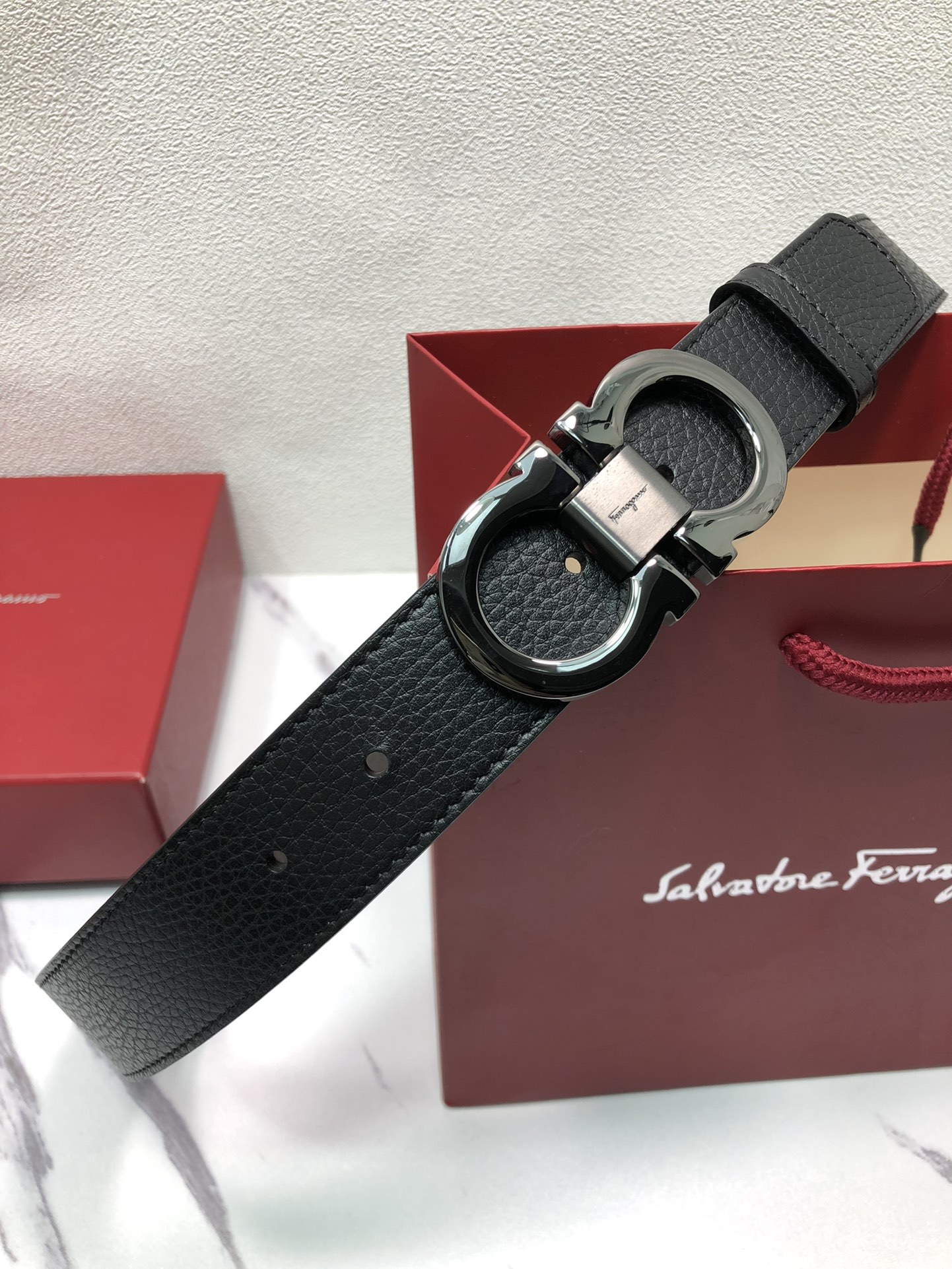 Salvatore Ferragamo Male Leather Belt Top Grain Leather