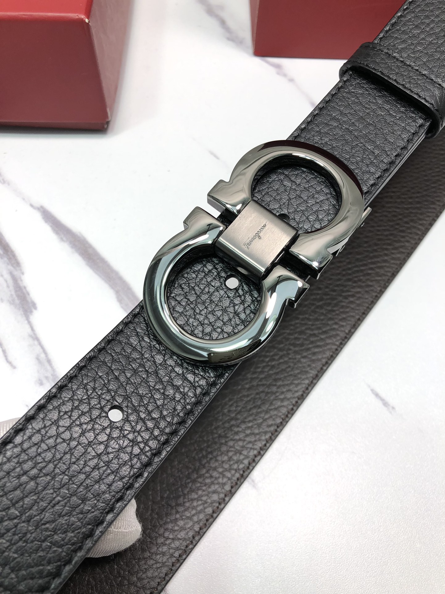 Salvatore Ferragamo Male Leather Belt Top Grain Leather