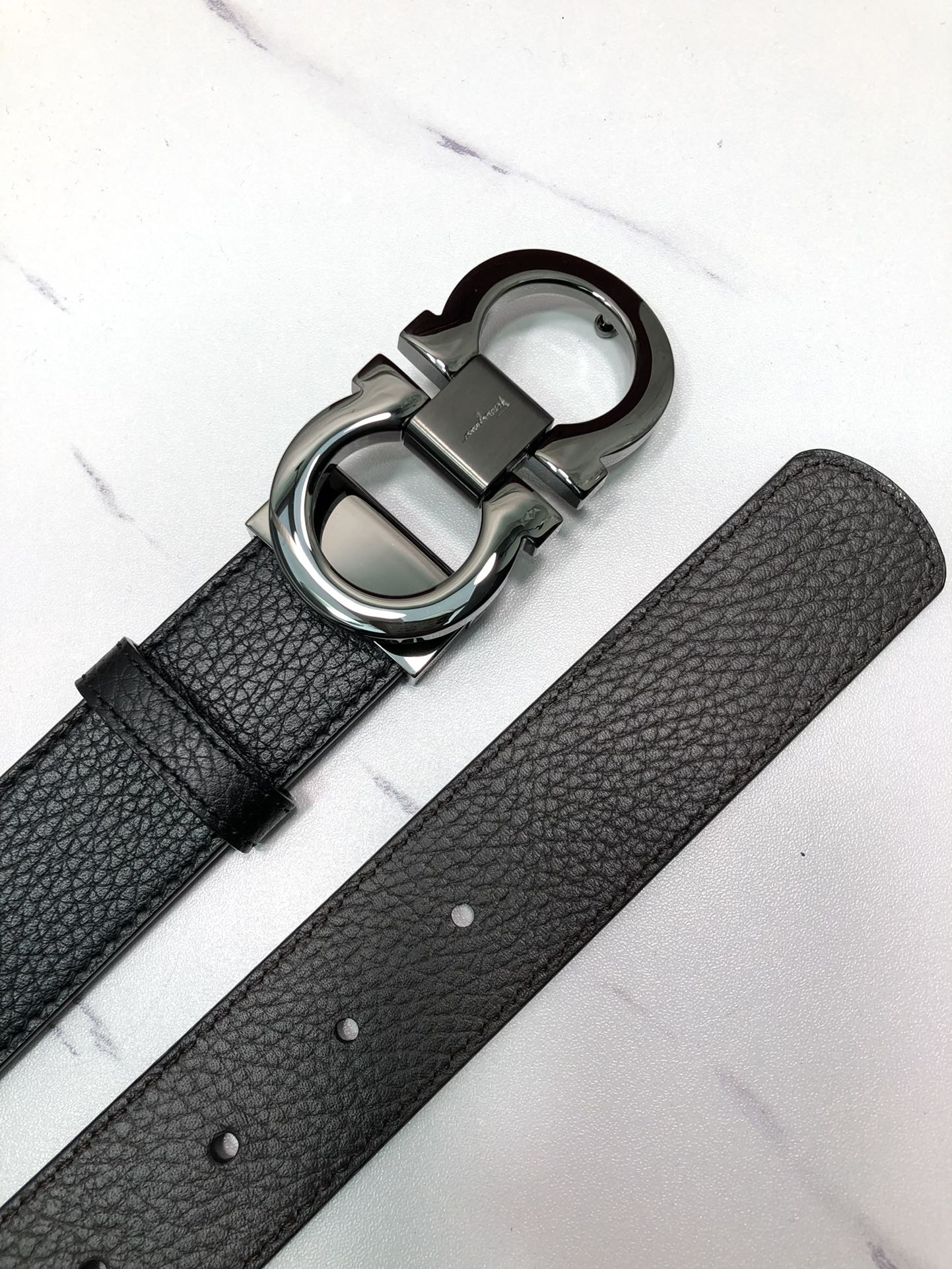 Salvatore Ferragamo Male Leather Belt Top Grain Leather