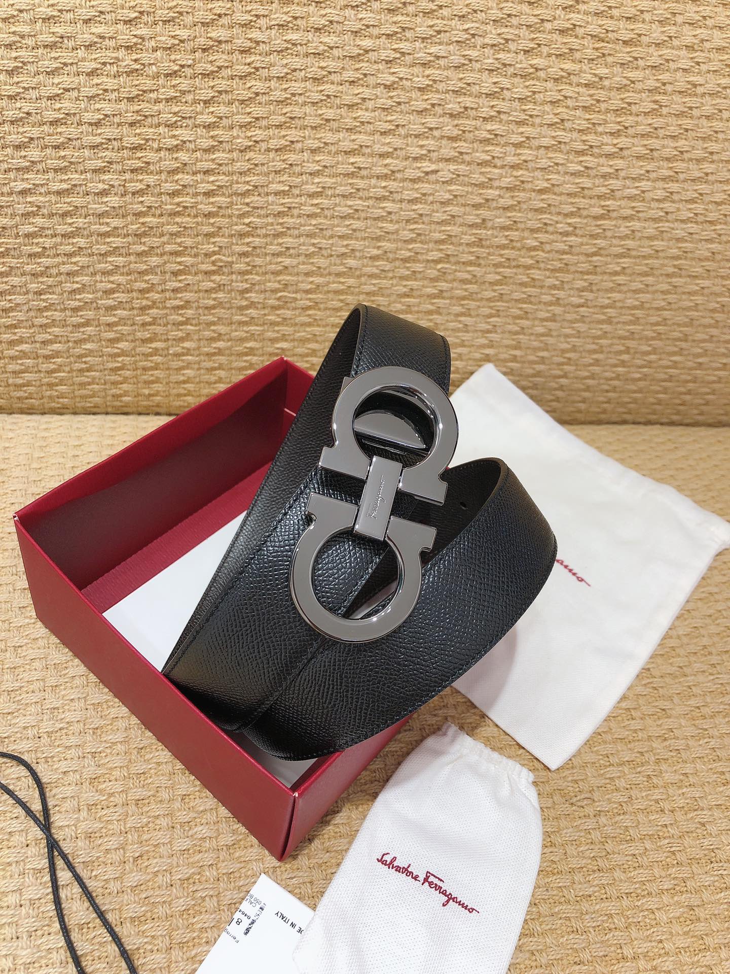 Salvatore Ferragamo Male Leather Belt Top Grain Leather M