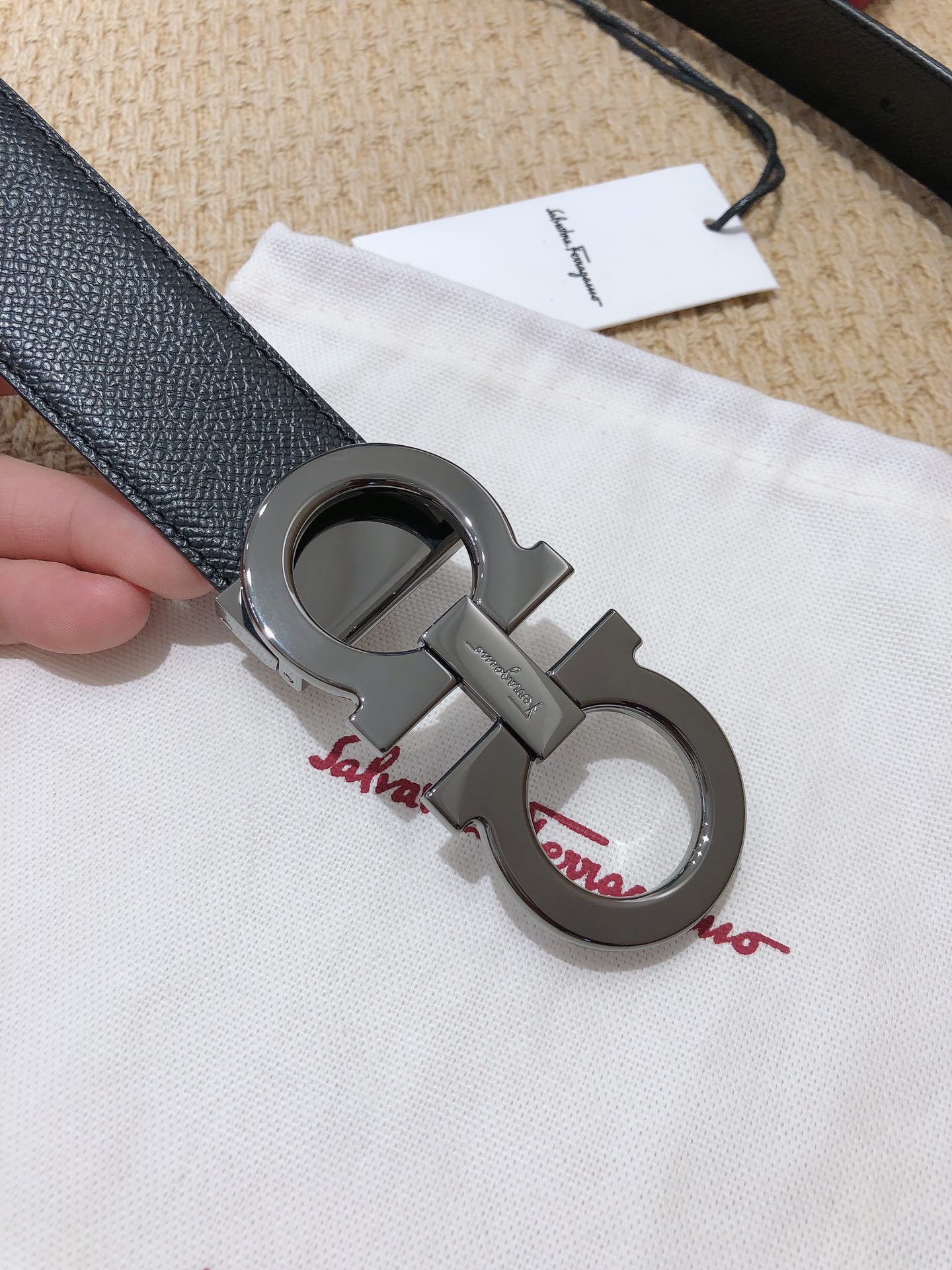 Salvatore Ferragamo Male Leather Belt Top Grain Leather M