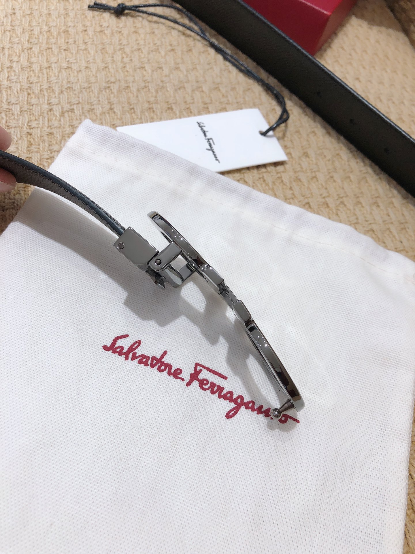 Salvatore Ferragamo Male Leather Belt Top Grain Leather M