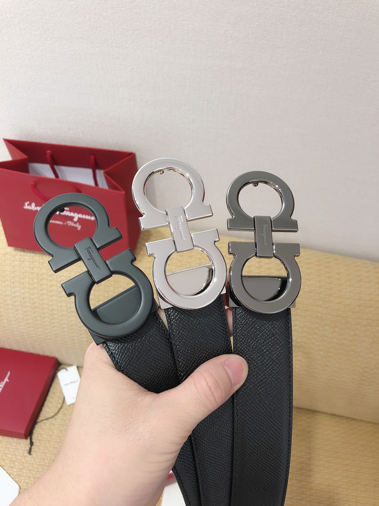 Salvatore Ferragamo Male Leather Belt Top Grain Leather M