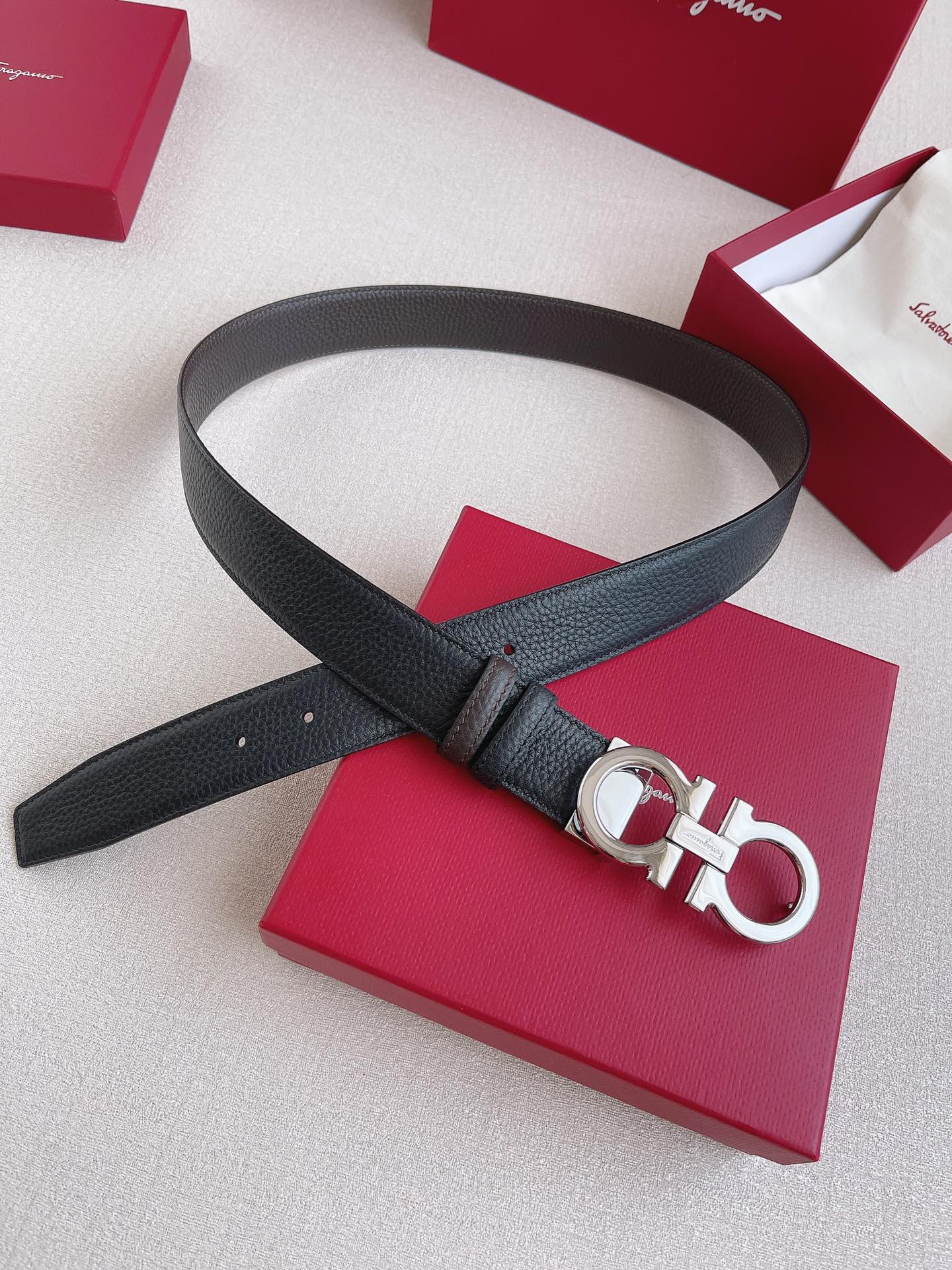 Salvatore Ferragamo Leather Belt 35mm-s-m-l