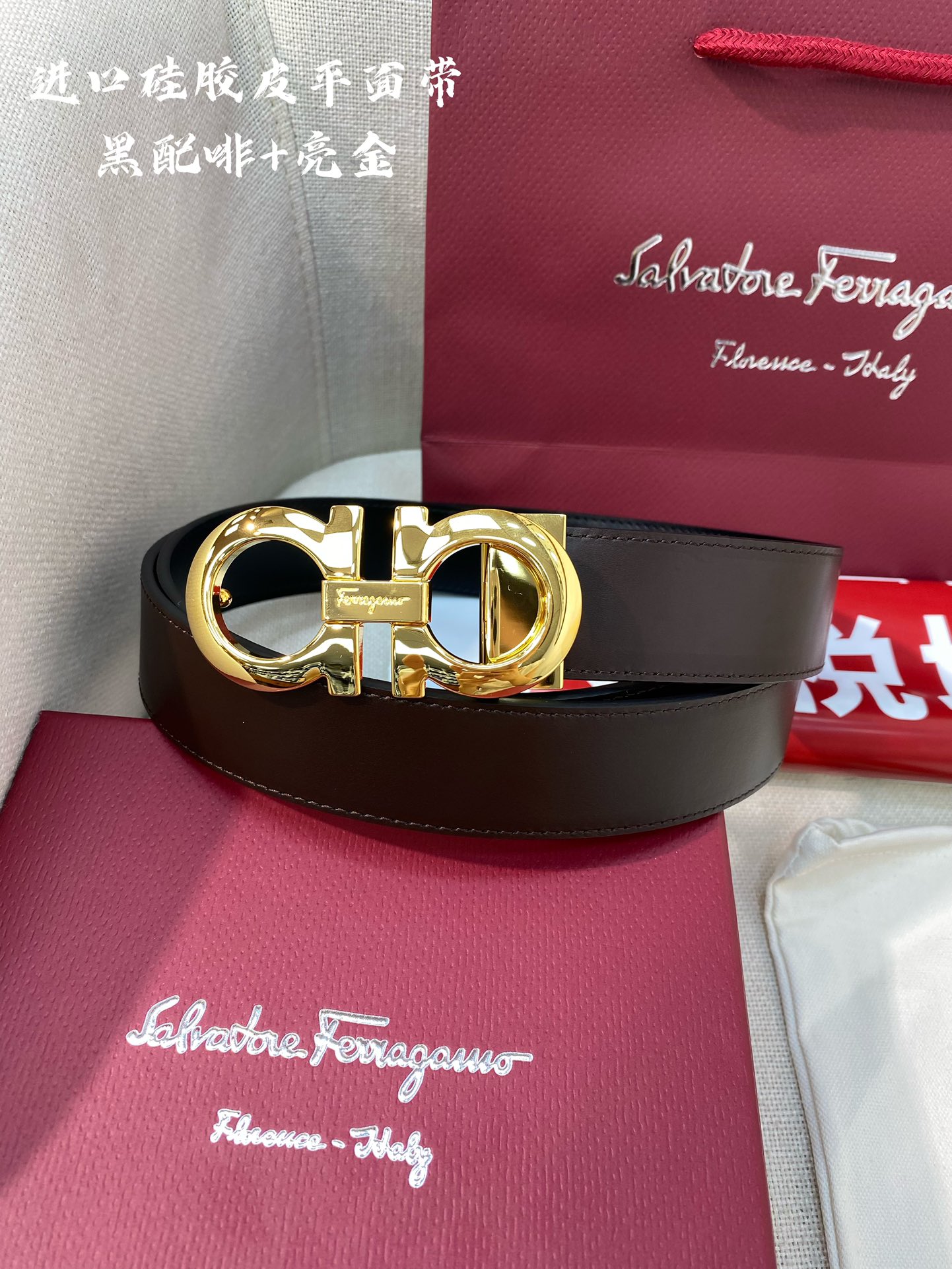 Salvatore Ferragamo Male Leather Belt Cow Leather M