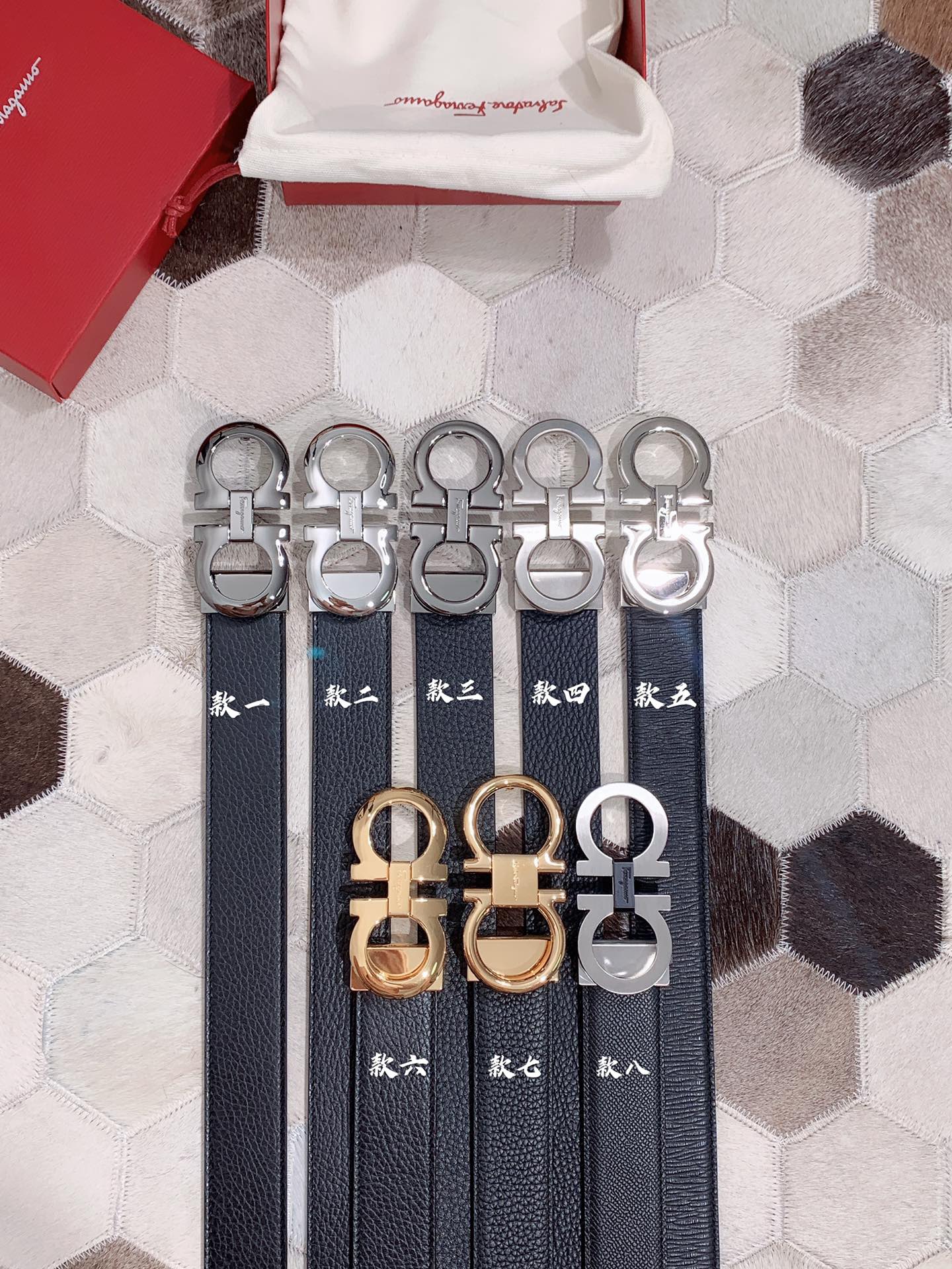 Salvatore Ferragamo Male Leather Belt Top Grain Leather S-m-l