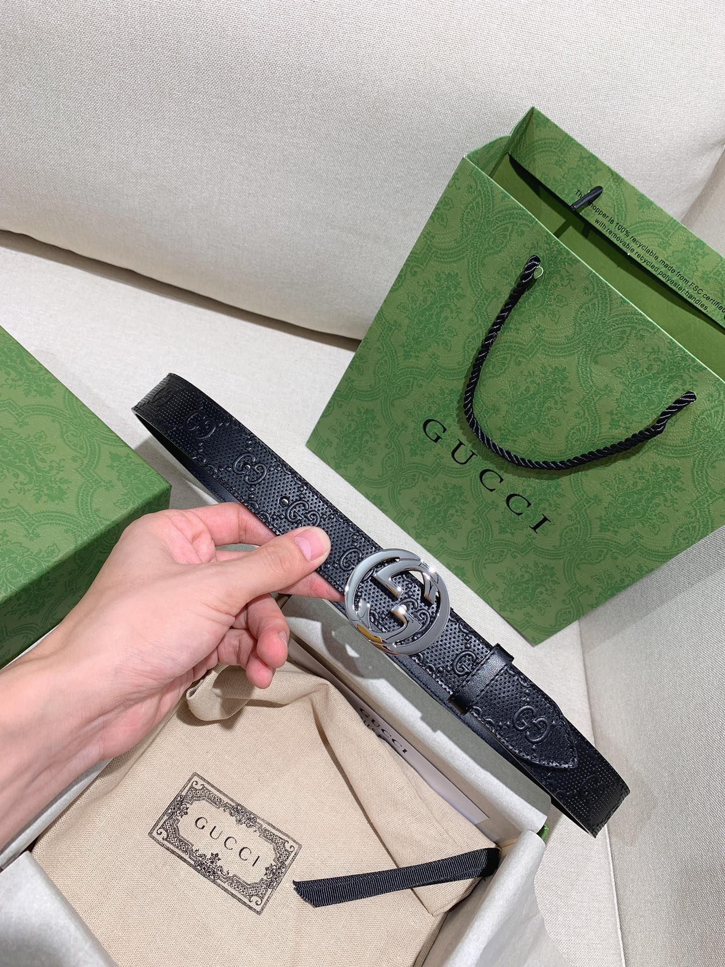 Gucci Male Basic Belt Cow Leather