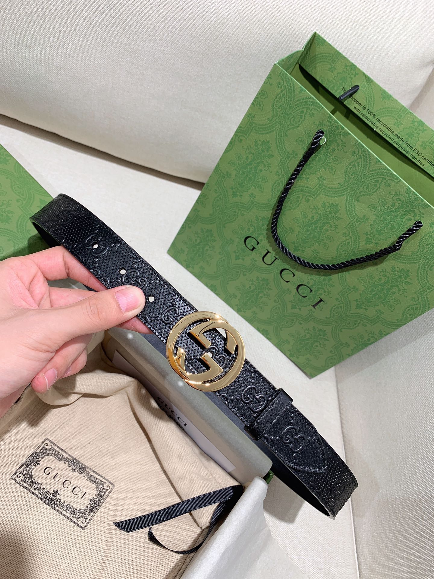 Gucci Male Basic Belt Cow Leather