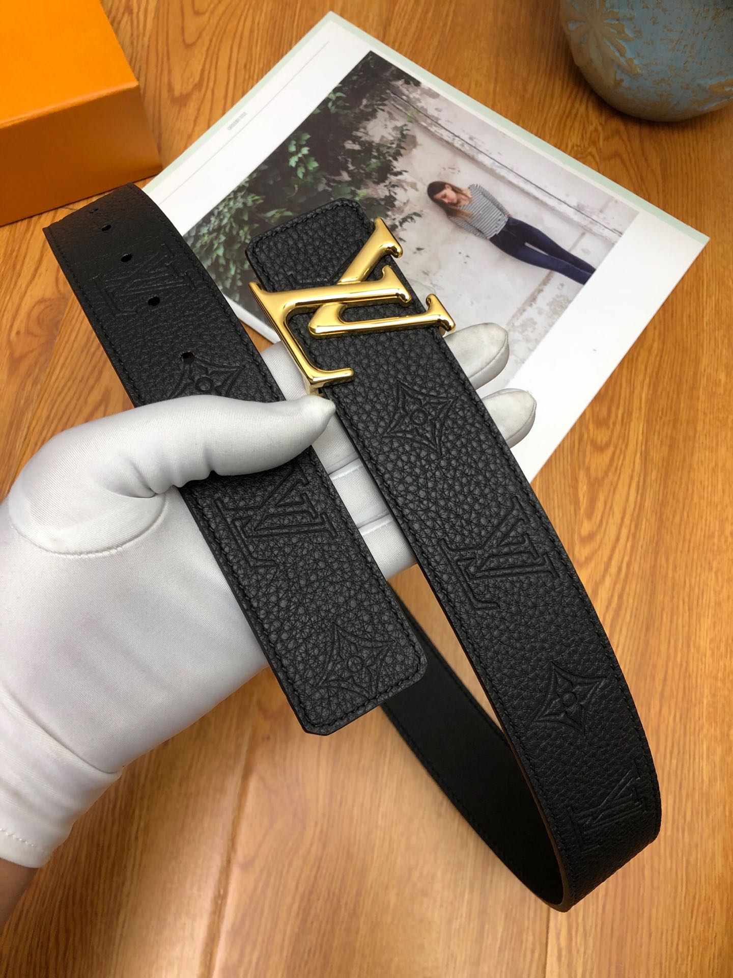 Louis Vuitton Male Leather Belt Cow Leather 0mm-s-l