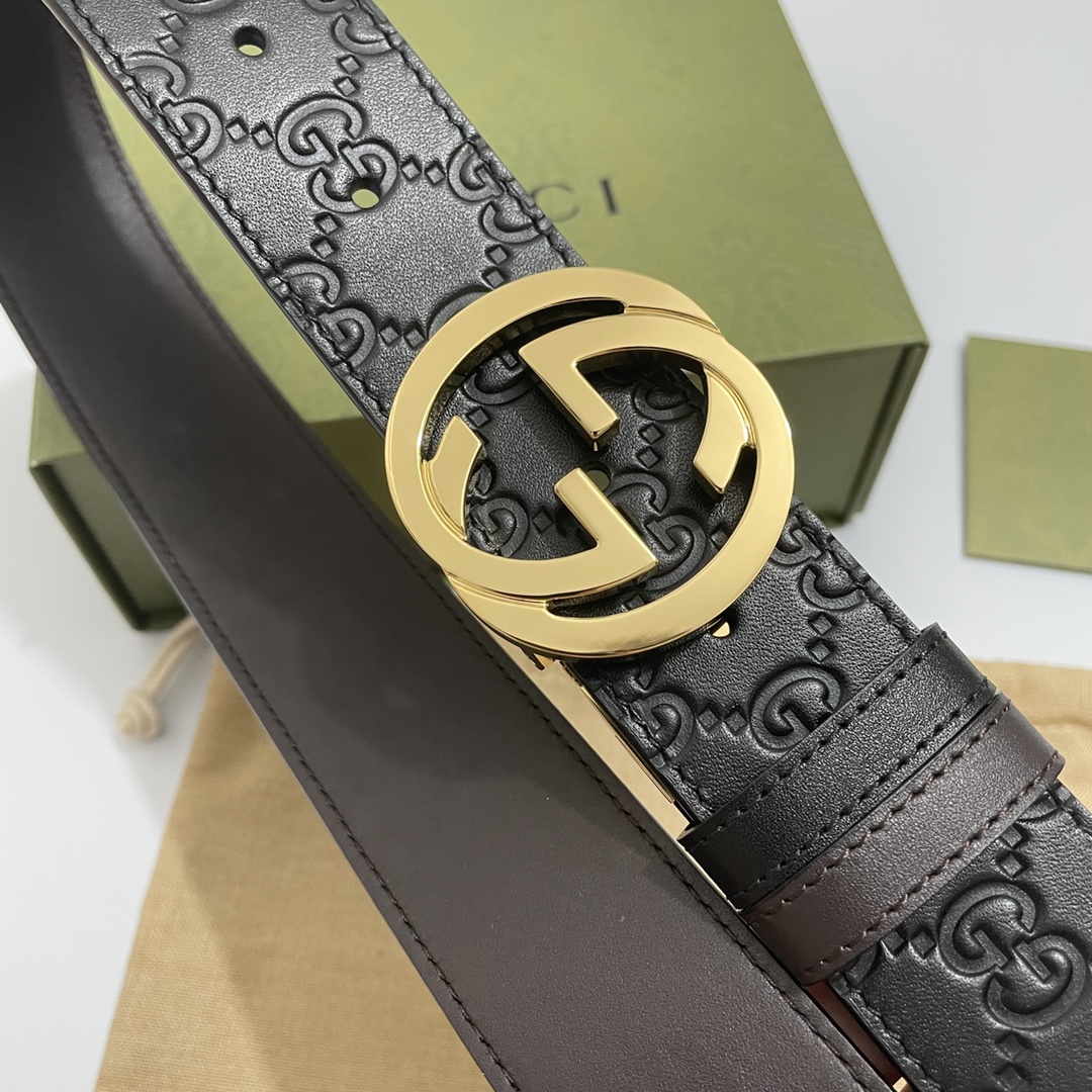 Gucci Male Basic Belt Cow Leather Black M