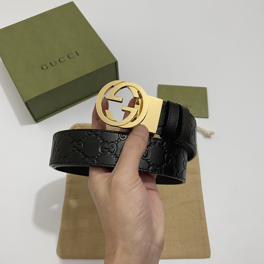 Gucci Male Basic Belt Cow Leather Black M
