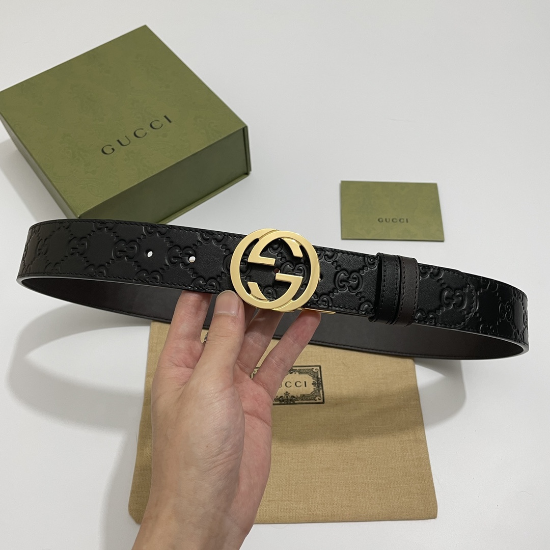 Gucci Male Basic Belt Cow Leather Black M