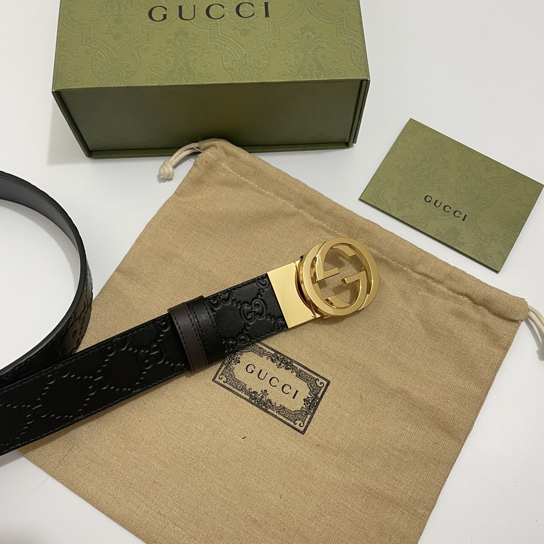Gucci Male Basic Belt Cow Leather Black M