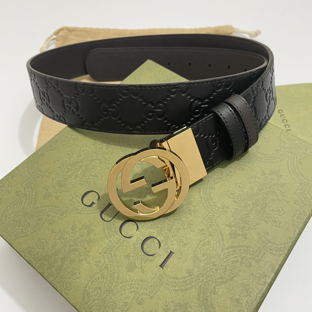 Gucci Male Basic Belt Cow Leather Black M